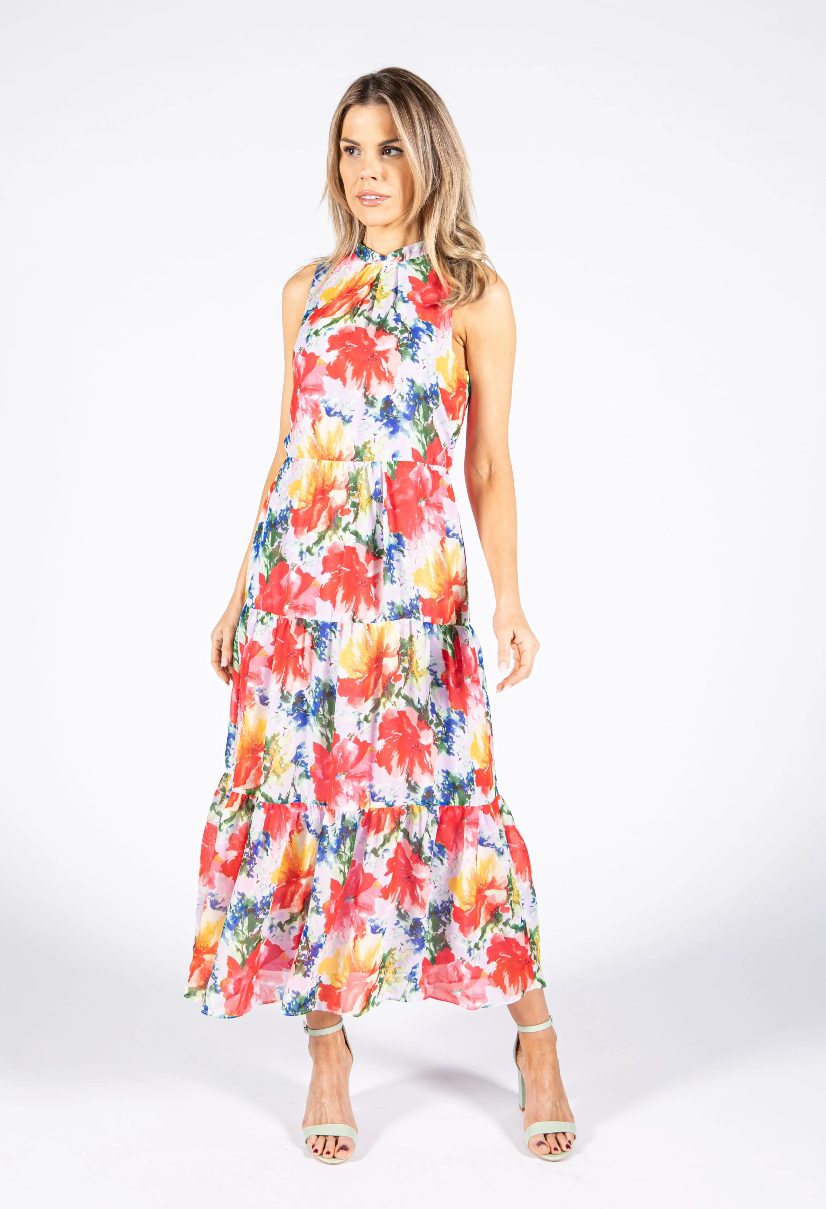 Tiered Floral Maxi Dress