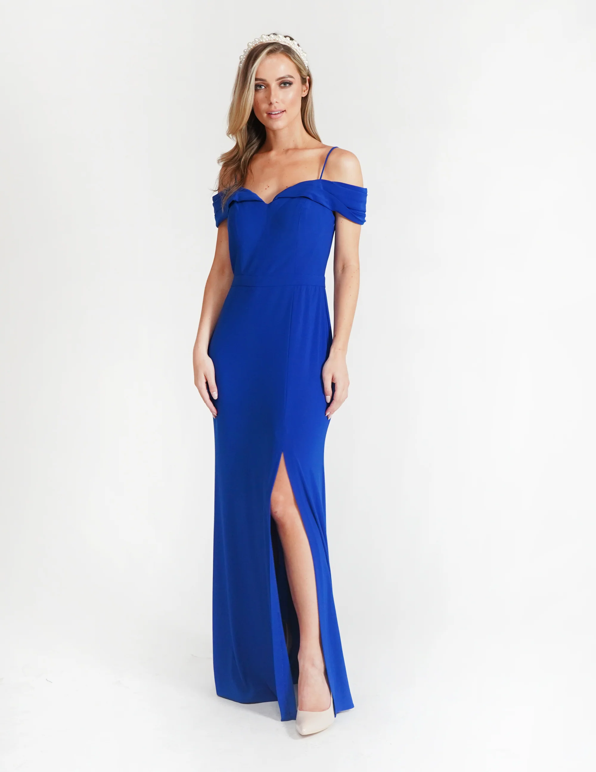 Royal Blue Off Shoulder Dress