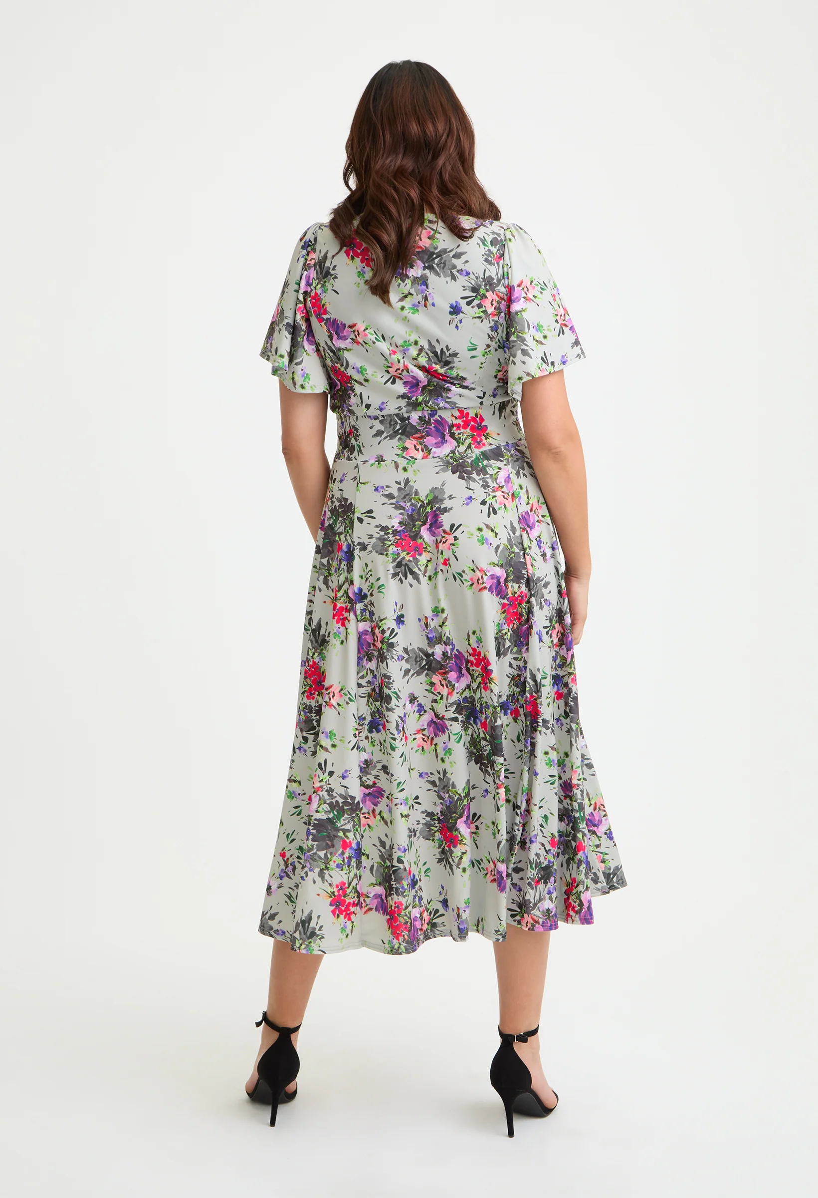 Liz Bolero Wrap Bodice Curve+ Midi Dress