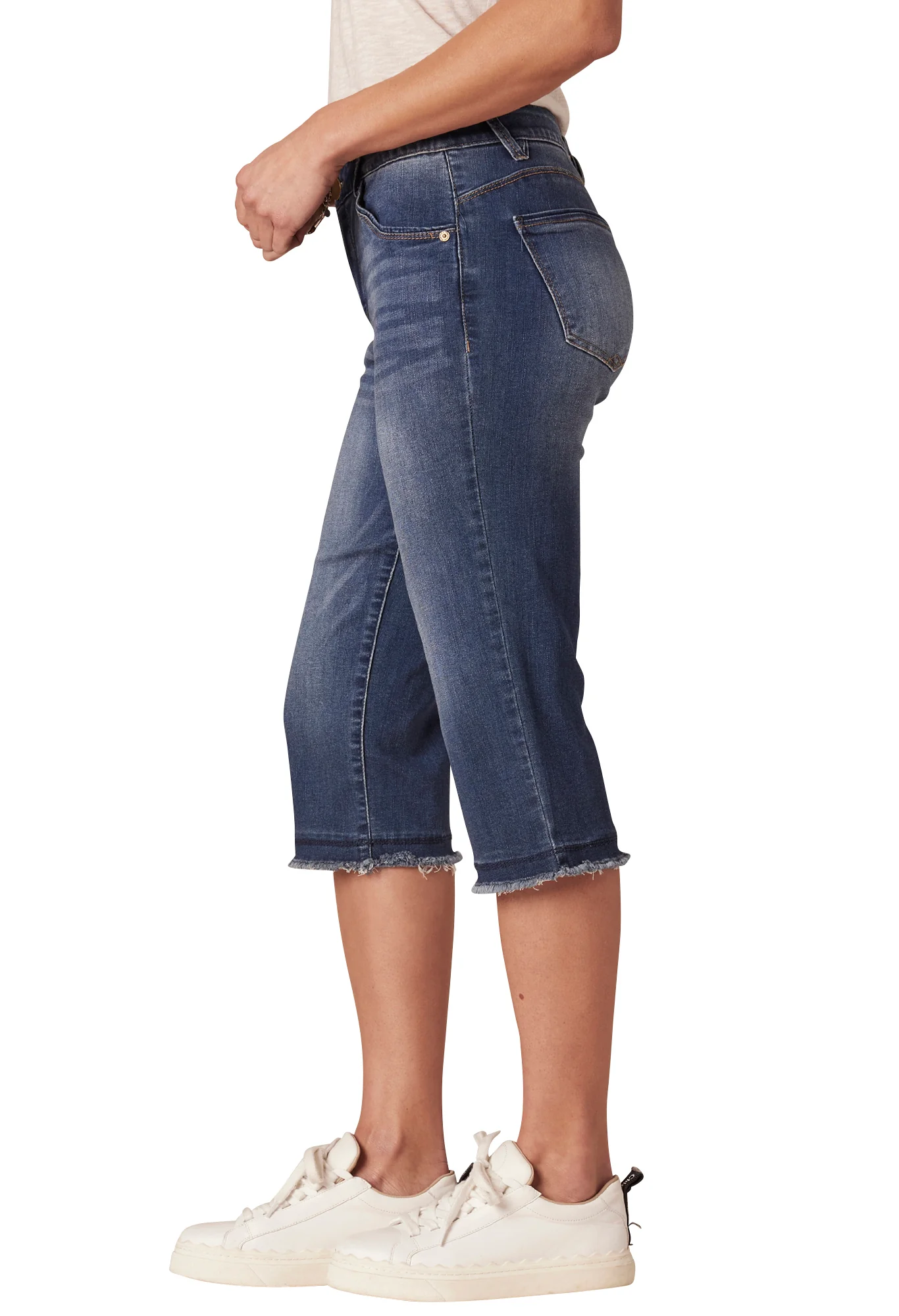 Absolution Frayed Hem Denim Capri