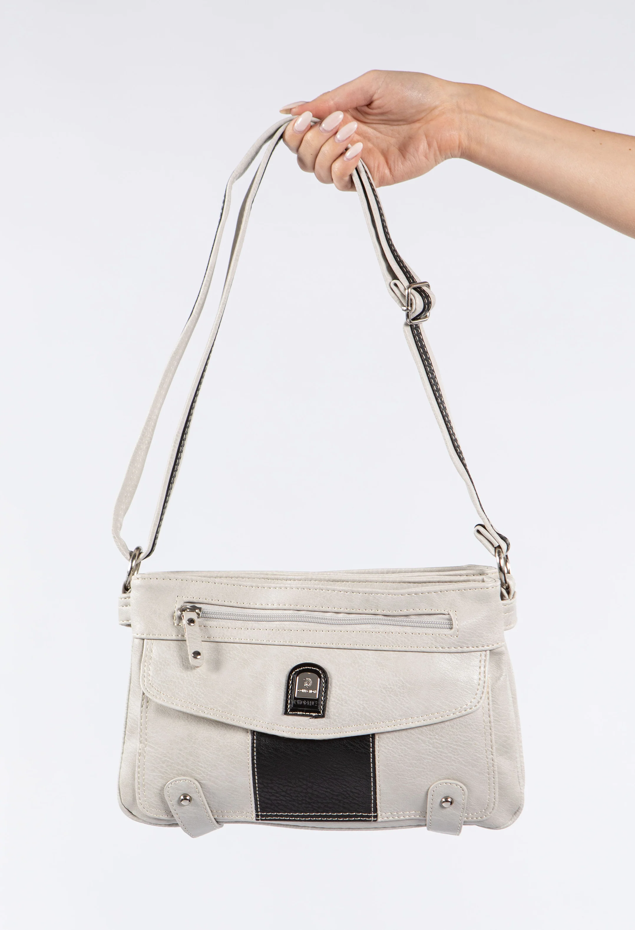 Faux Leather Multi Pocket Crossbody Bag