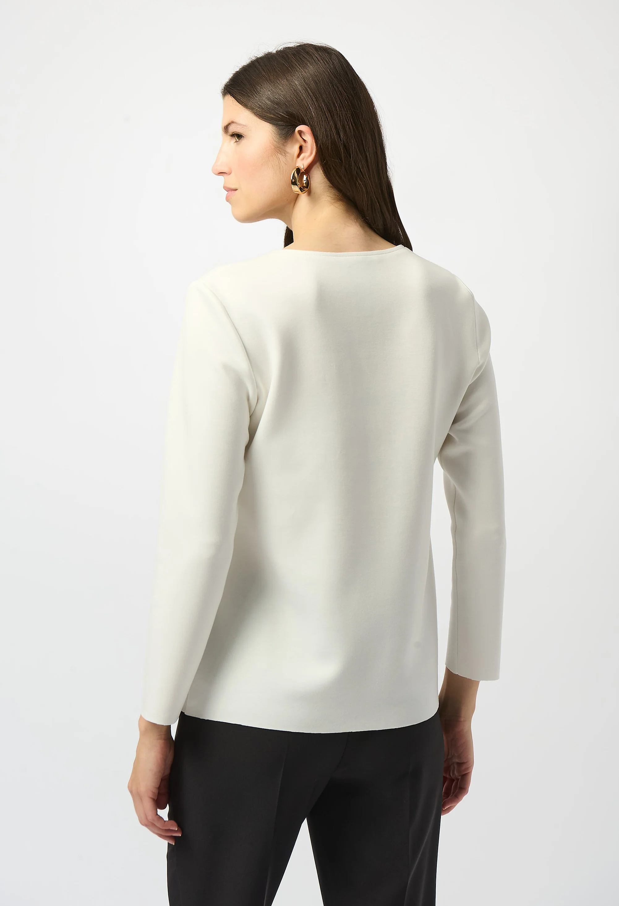 Fitted V-neck Office Blouse