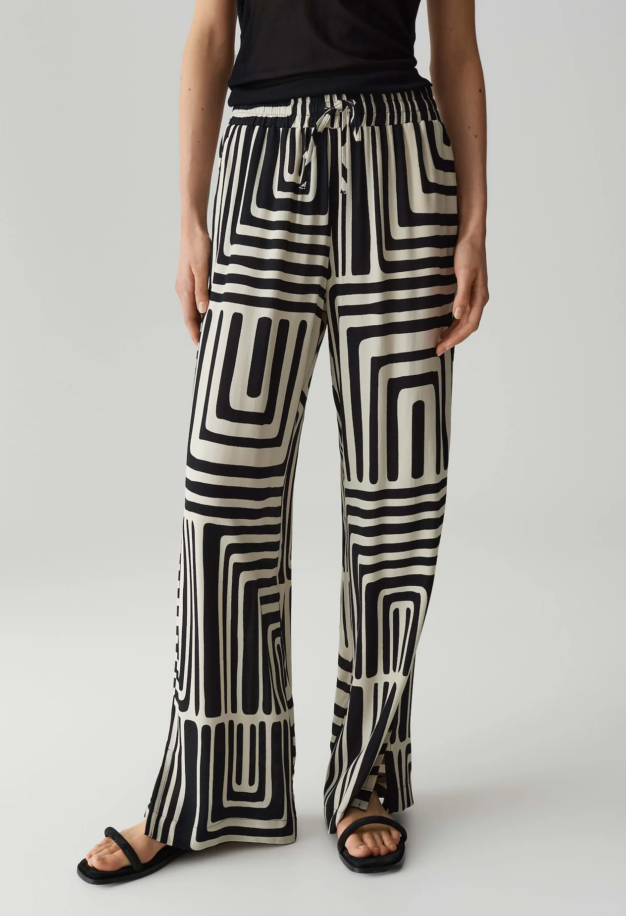 Malotta Abstract Wide Leg Trousers