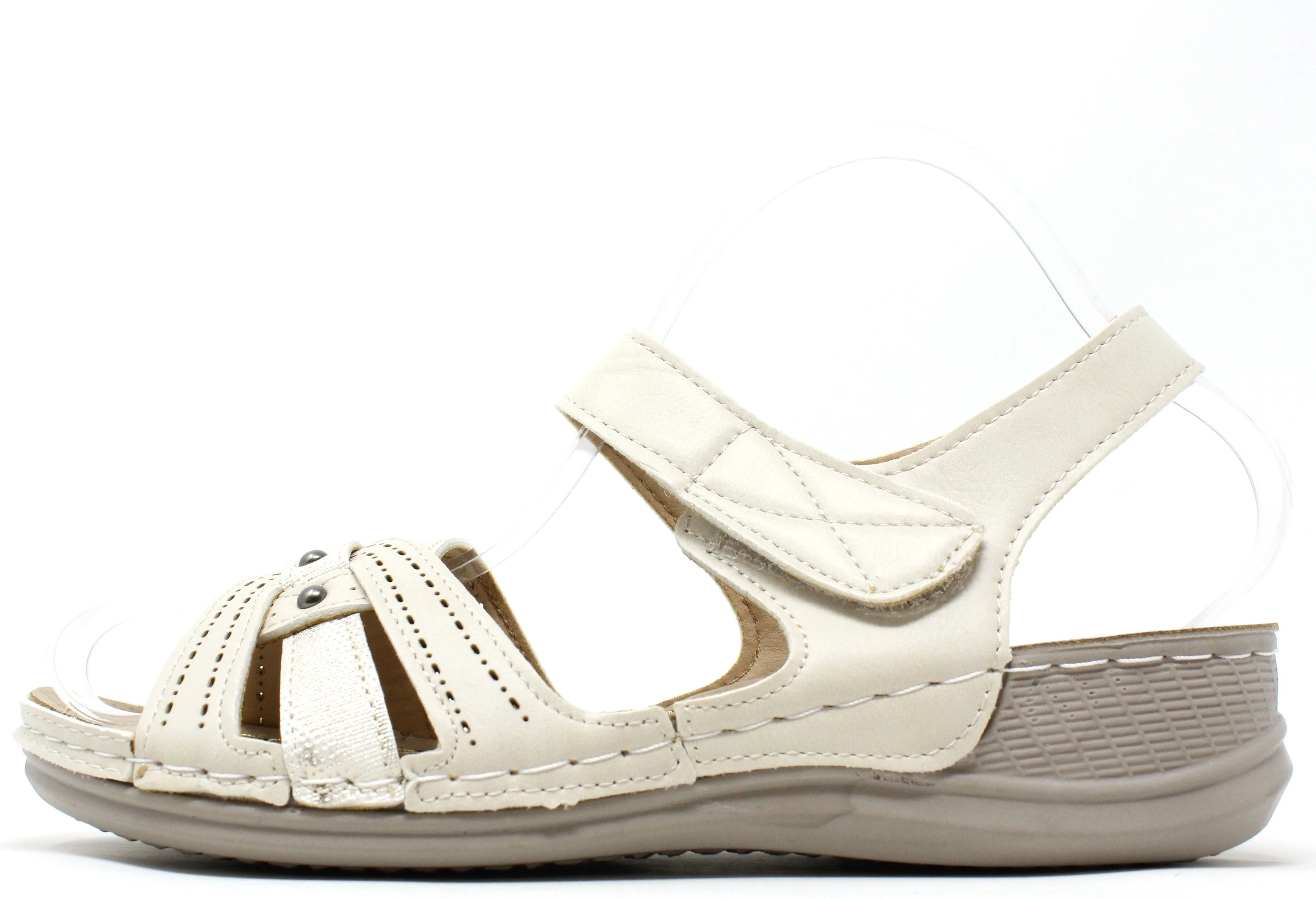 Comfort Shimmer Cross Strap Sandal