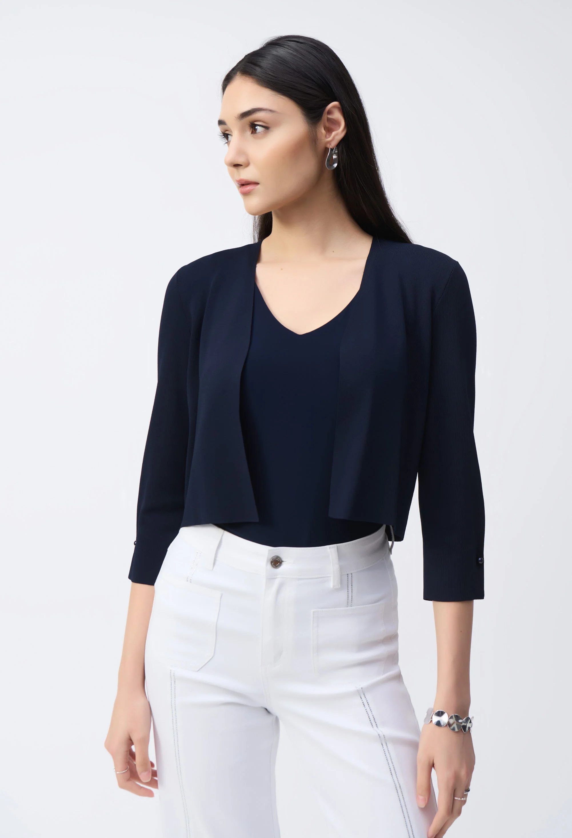 Open Front Casual Cropped Jacket