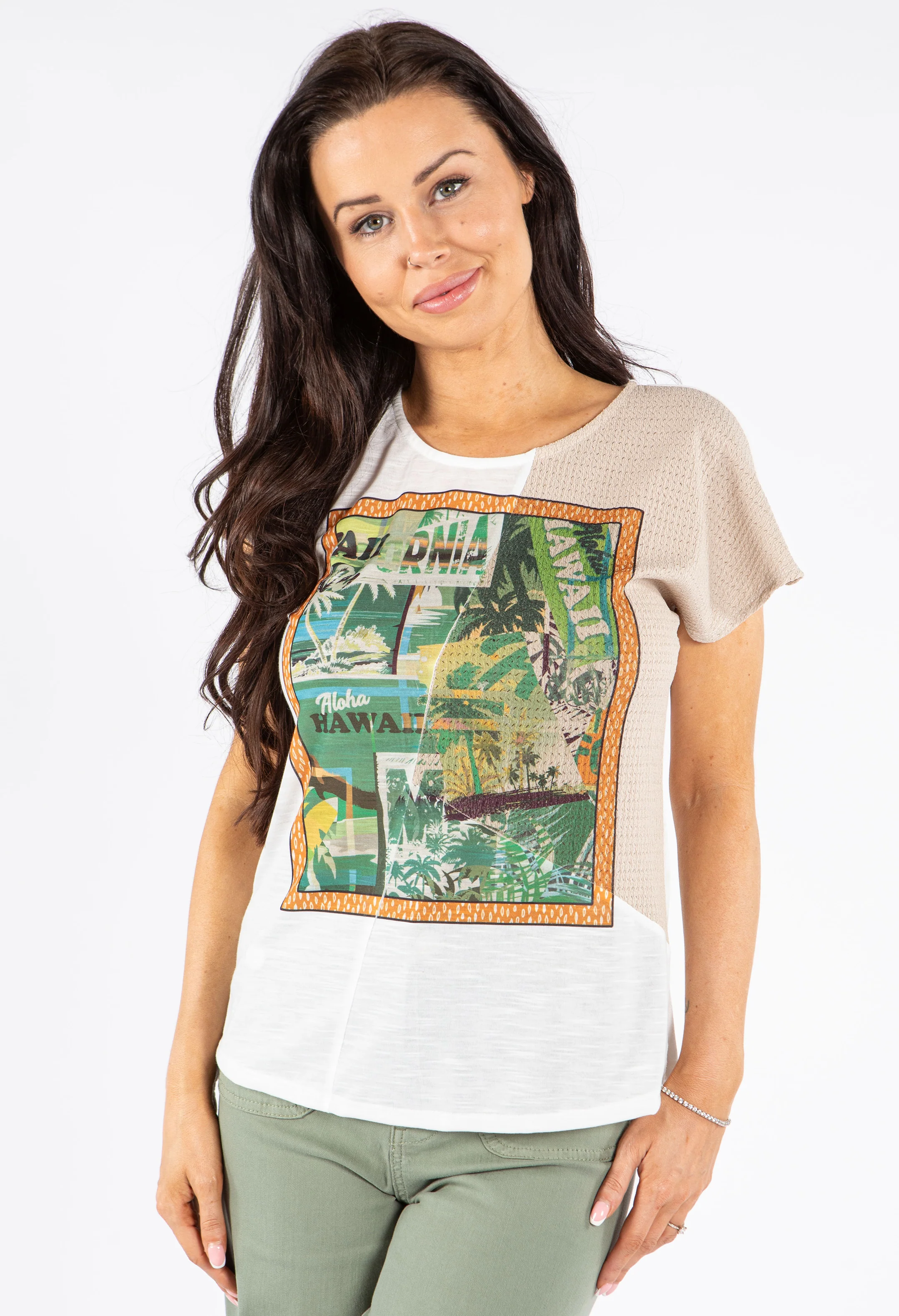 Multi Textured Graphic Top
