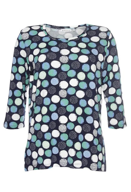 Circle Print 3/4 Sleeve Top