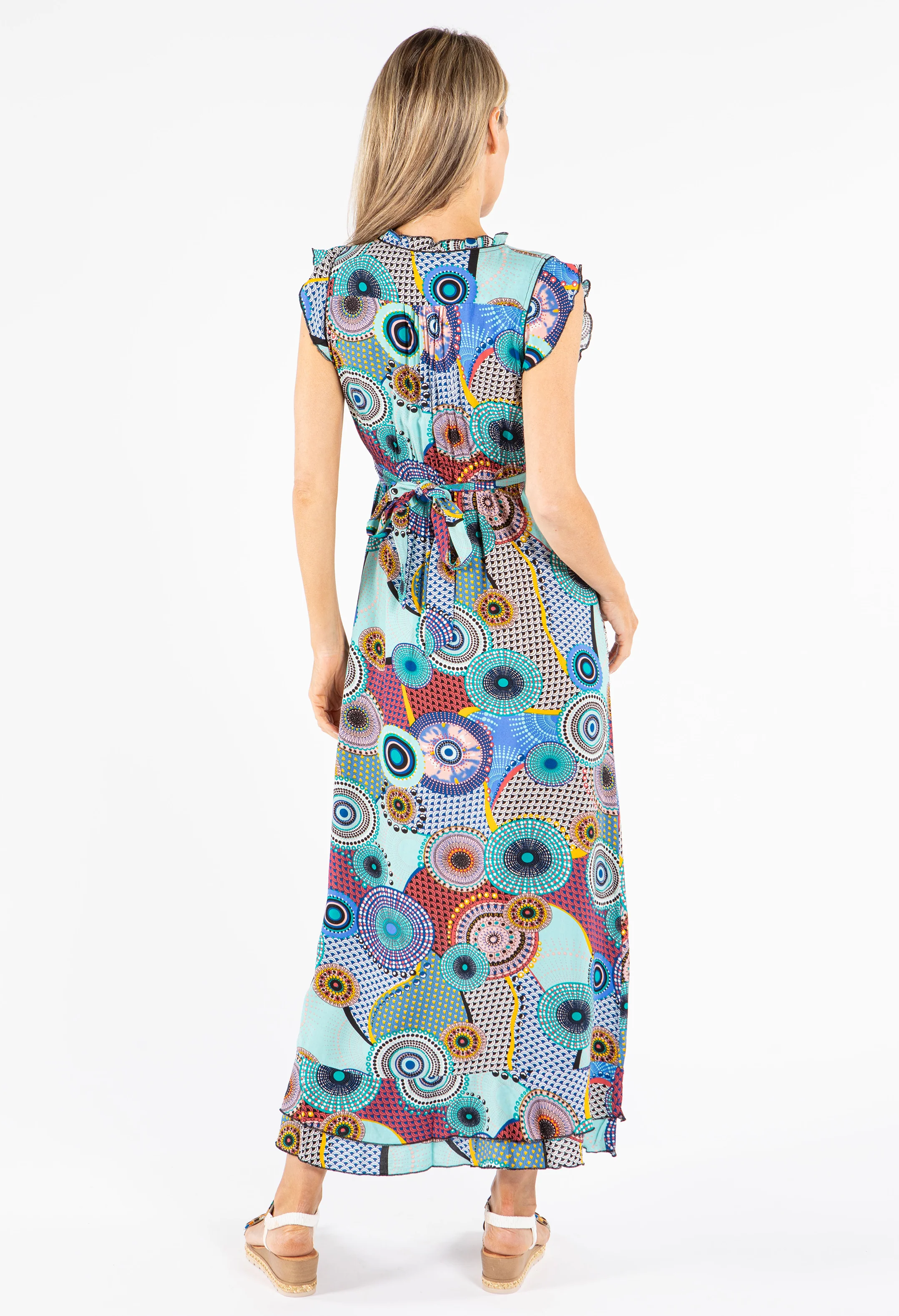 Mosaic Print Sleeveless Dress