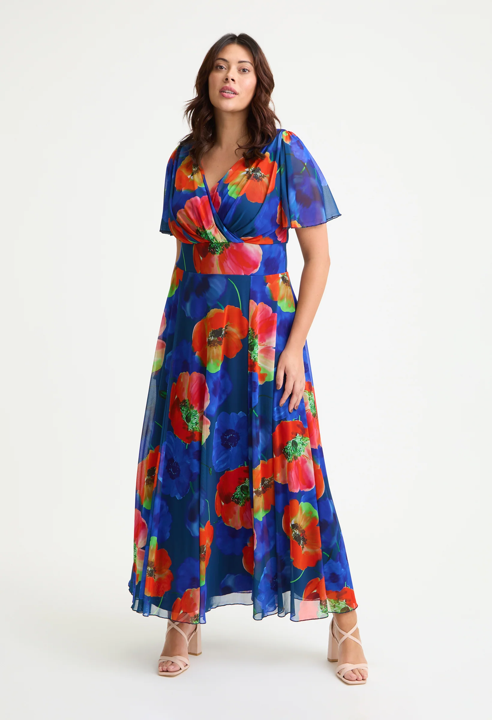 Isabelle Curve+ Angel Sleeve Maxi Dress