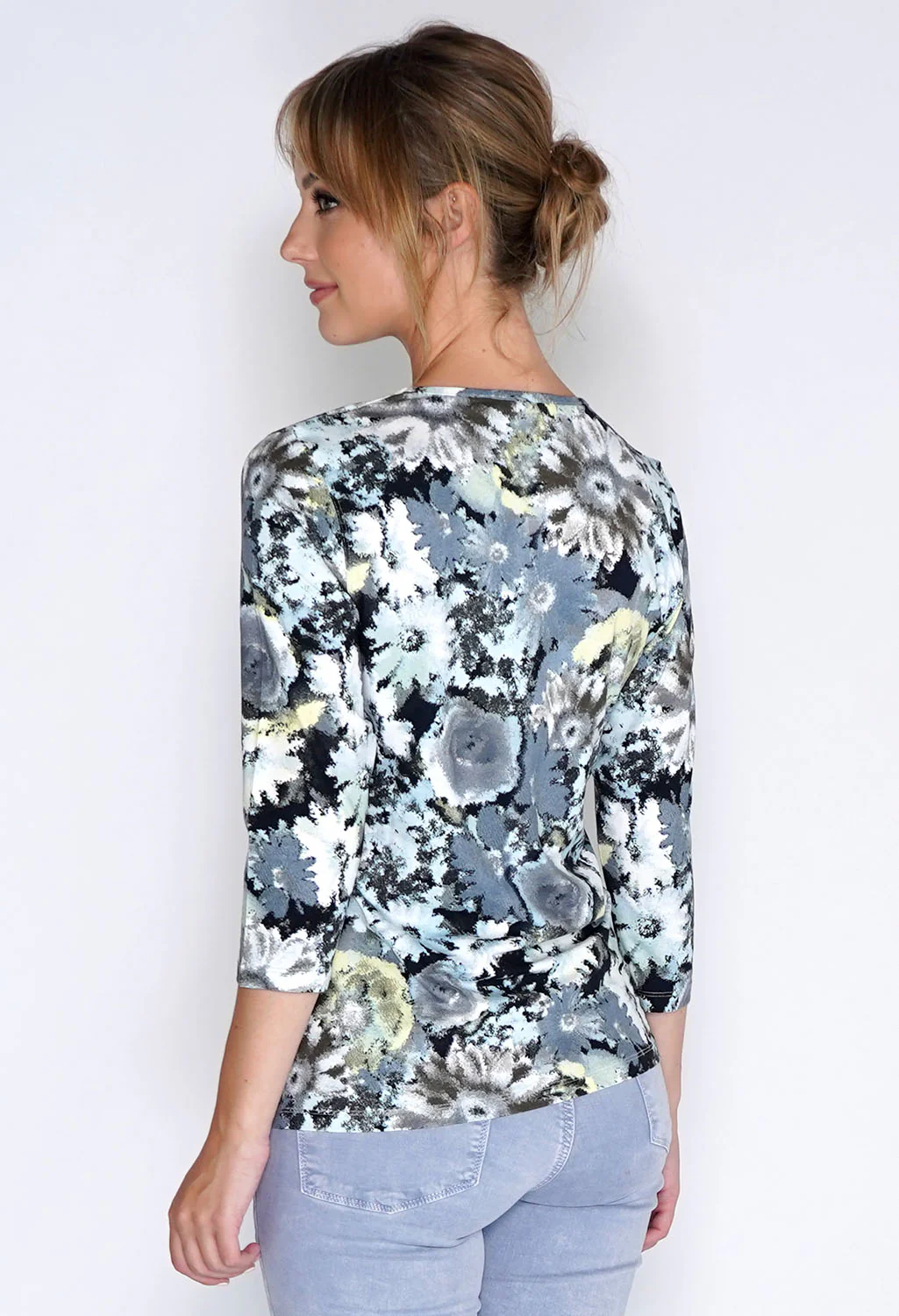 Shirt Aqua Flowers