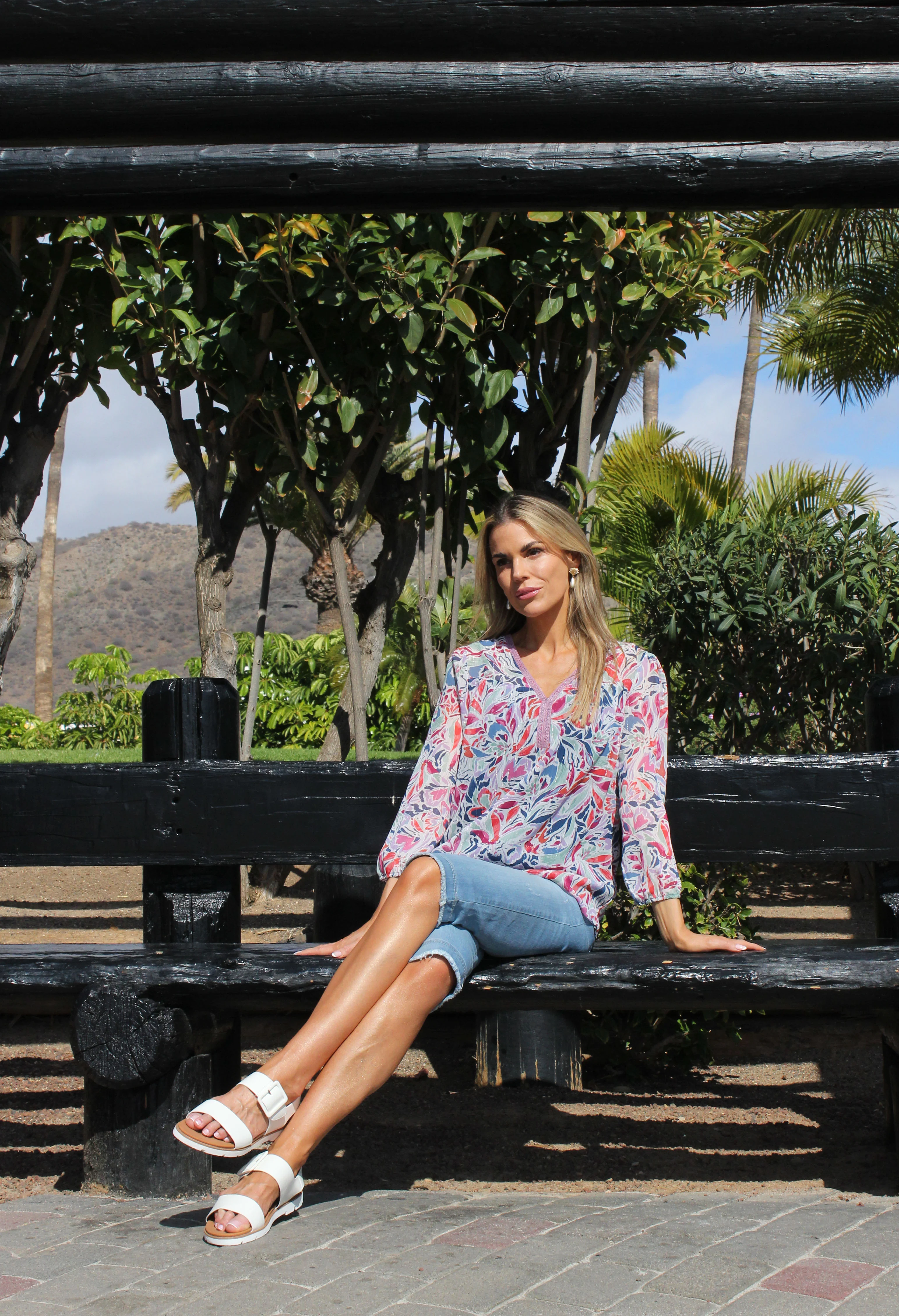Floral Print V-Neck Top