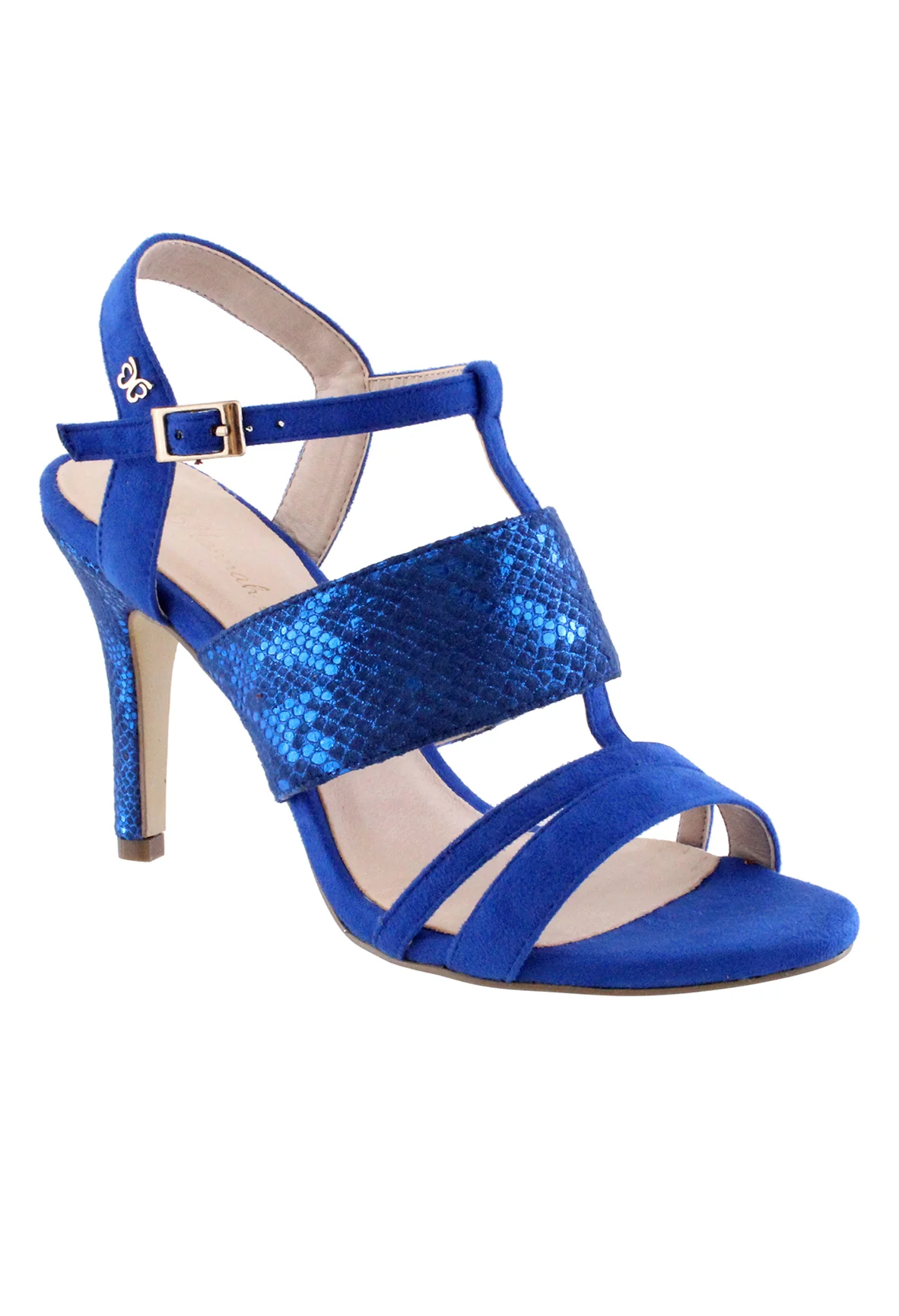 Cobalt Blue High Heel Instep Strap Shoe