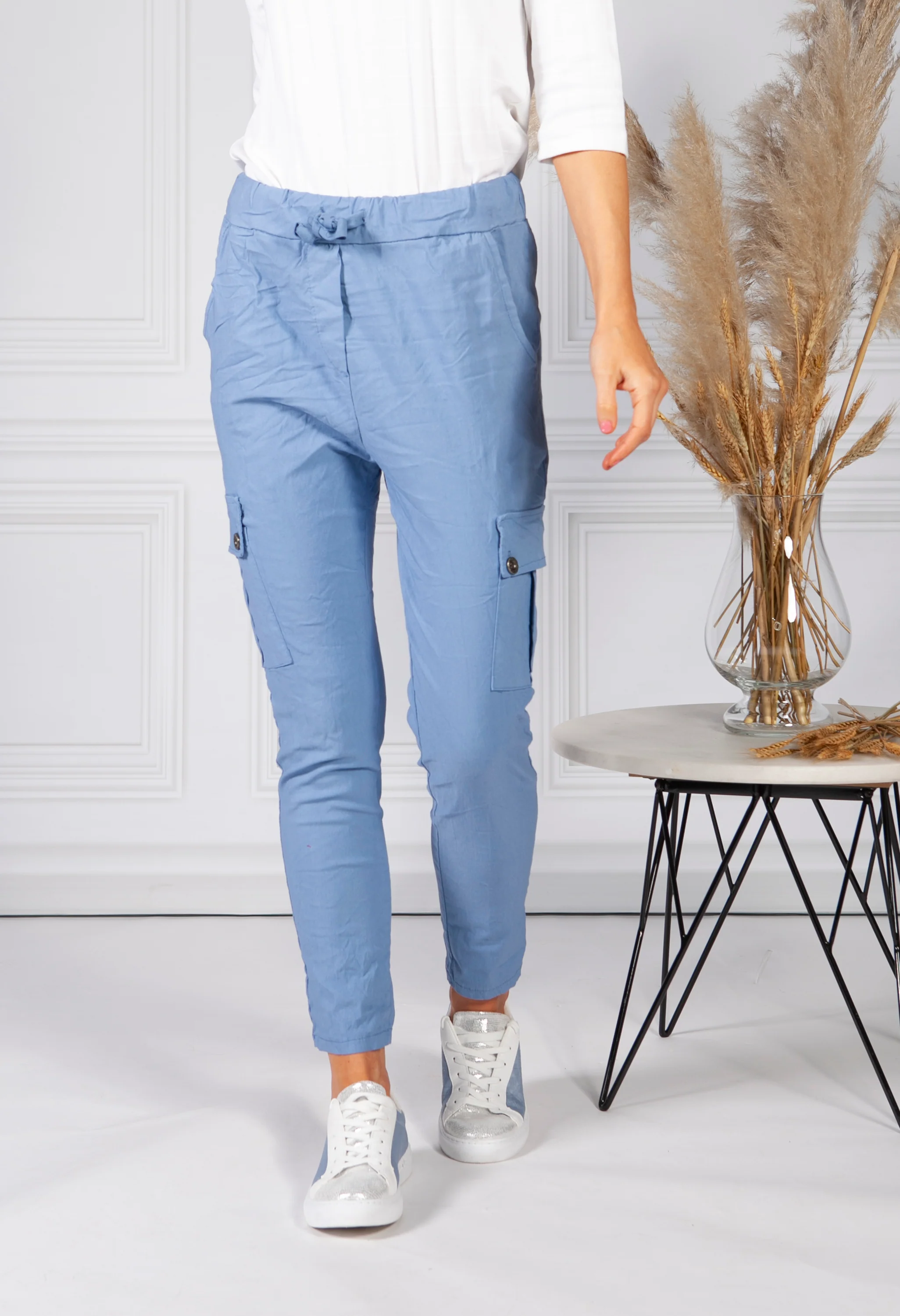 Cornflower Blue Cargo Joggers