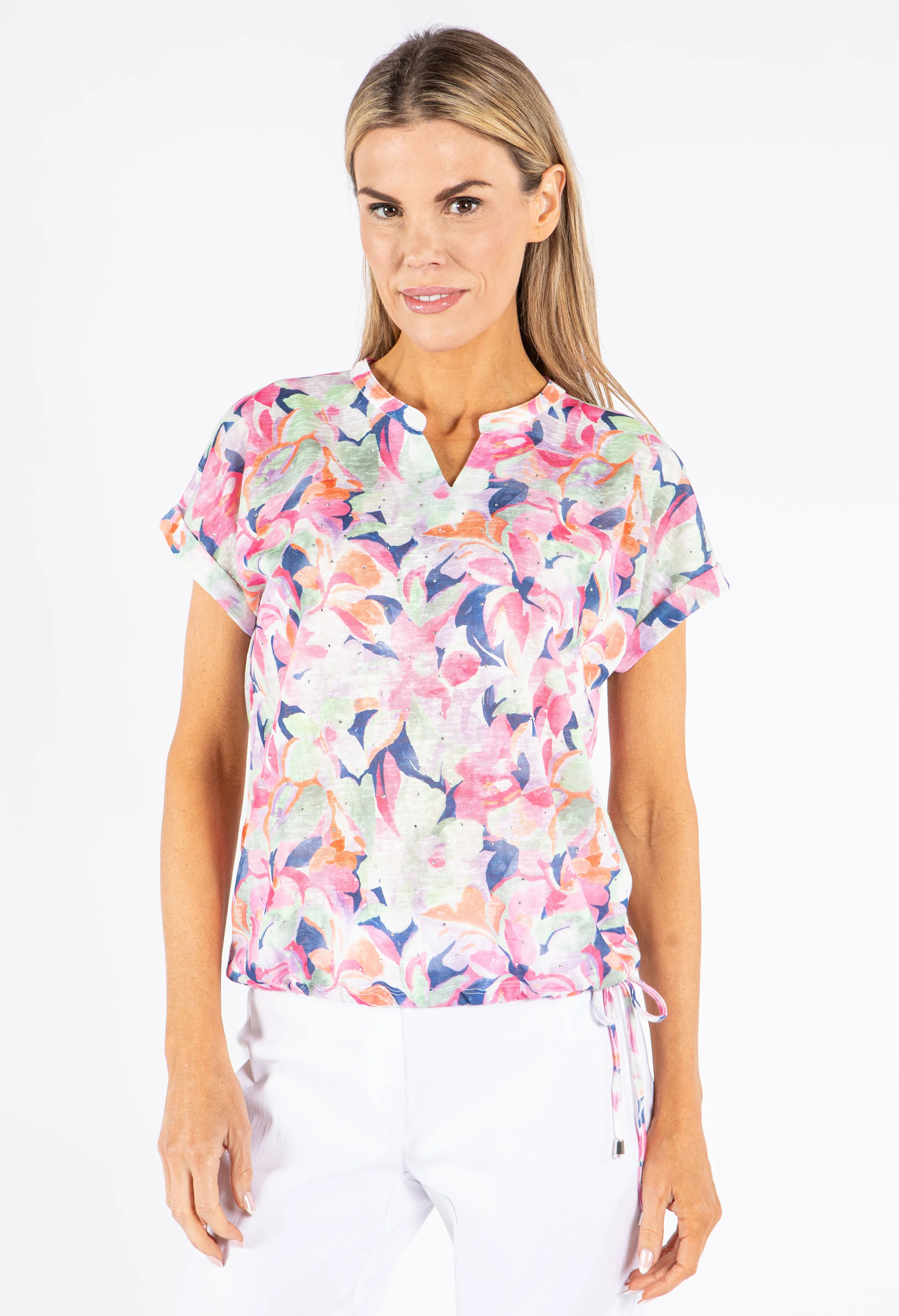Floral Print Diamante Top
