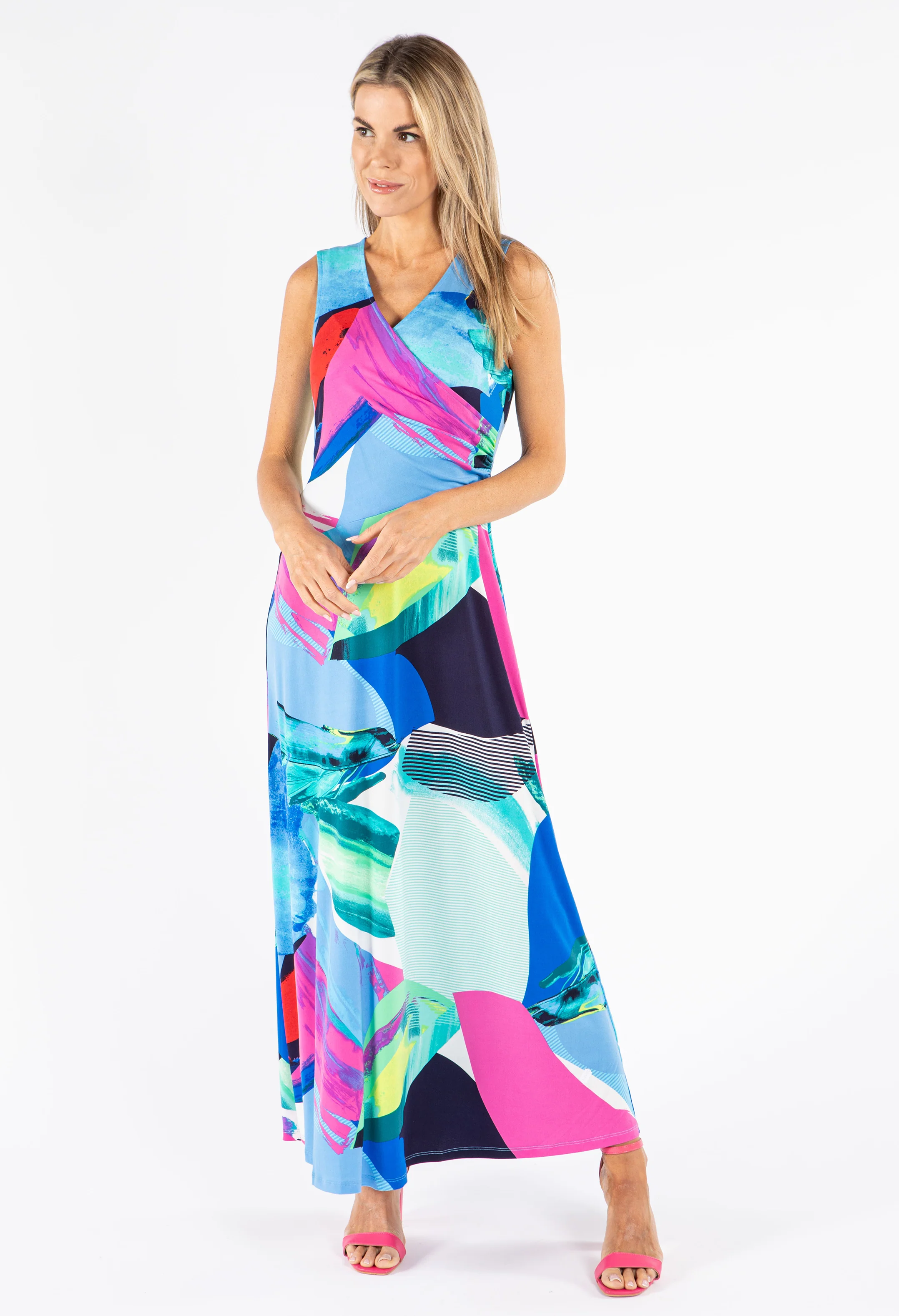Sleeveless Wrap Midi Dress