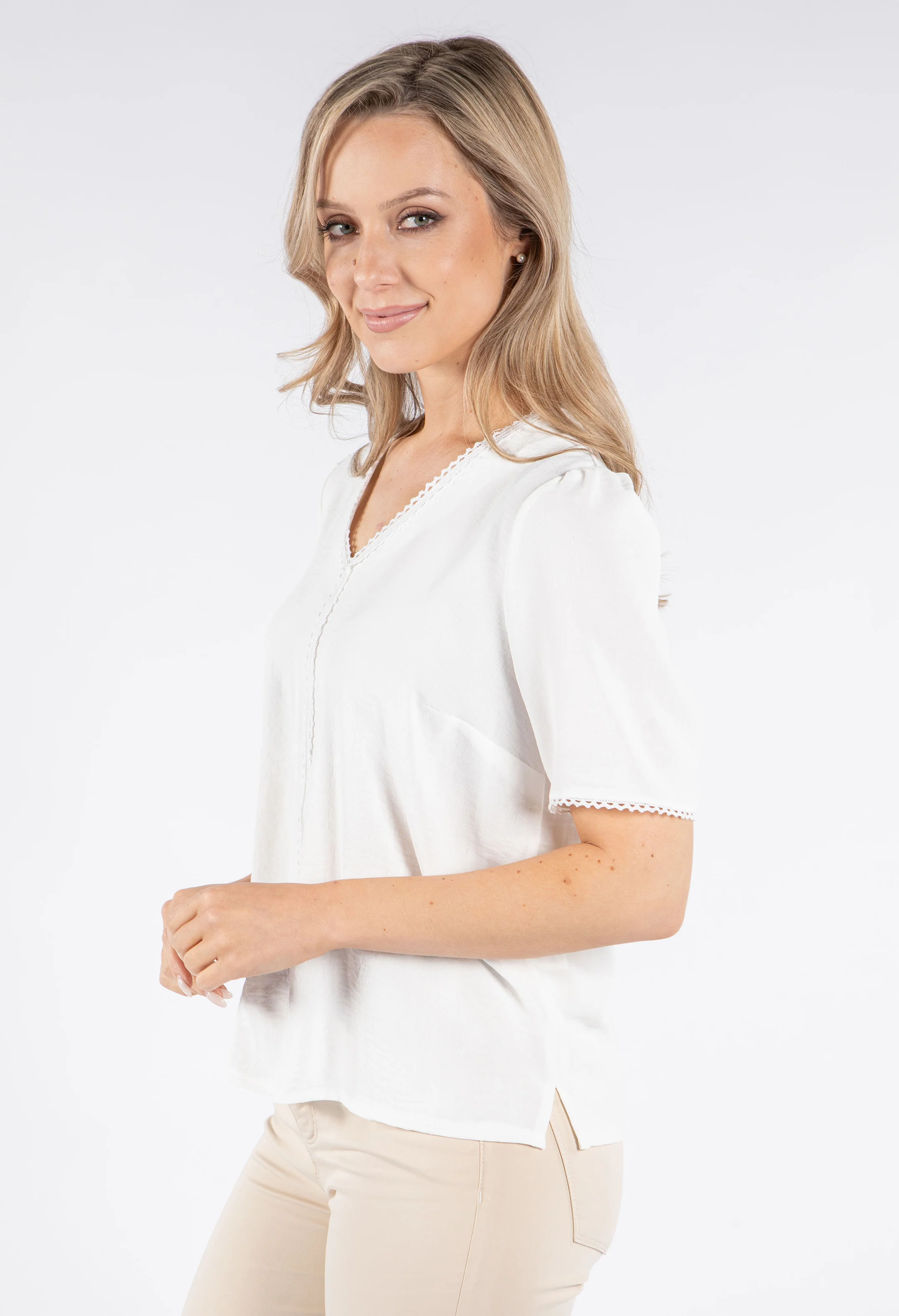 Embroidered V-Neck Blouse