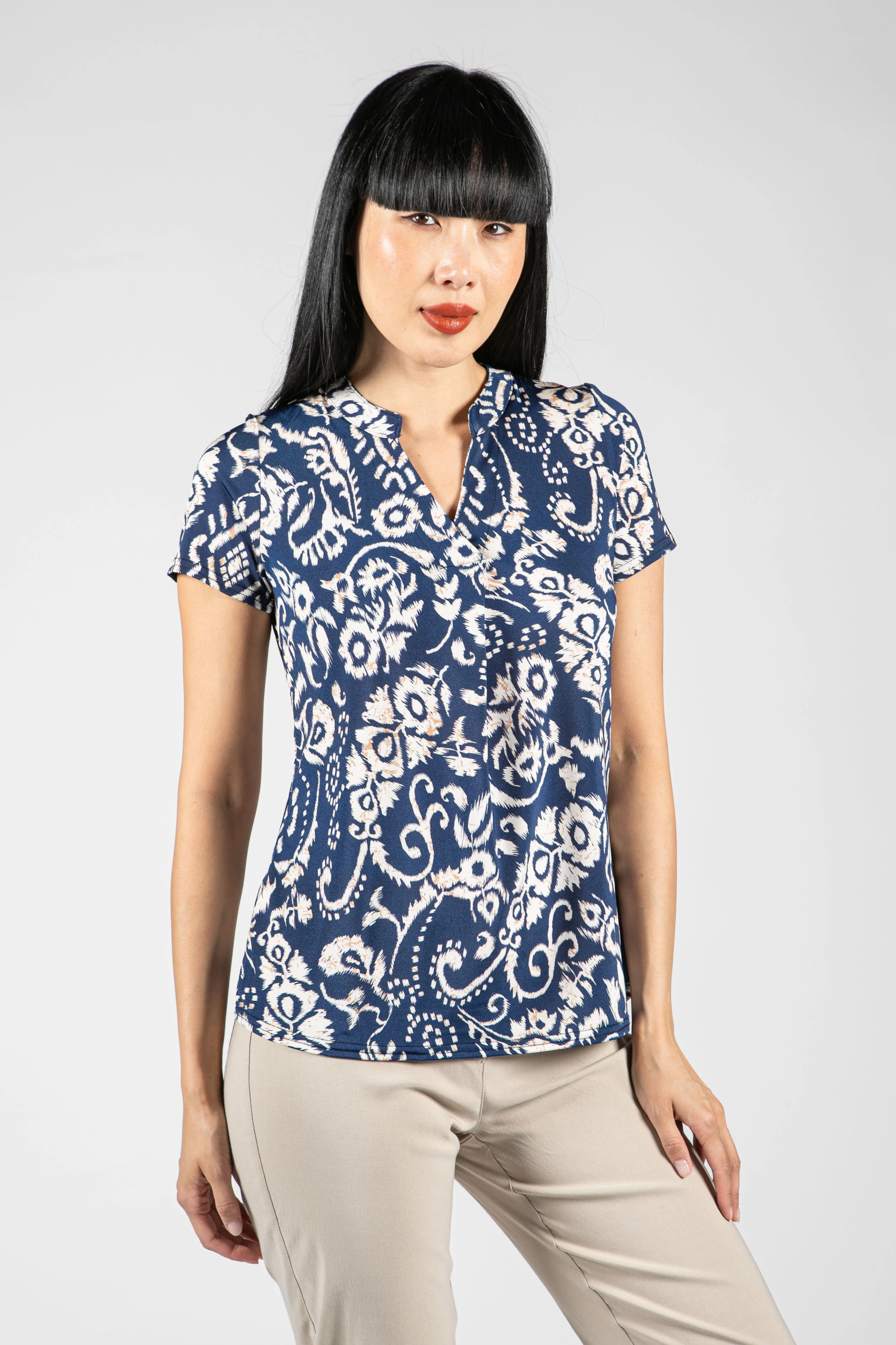 Royal Blossom Print Top