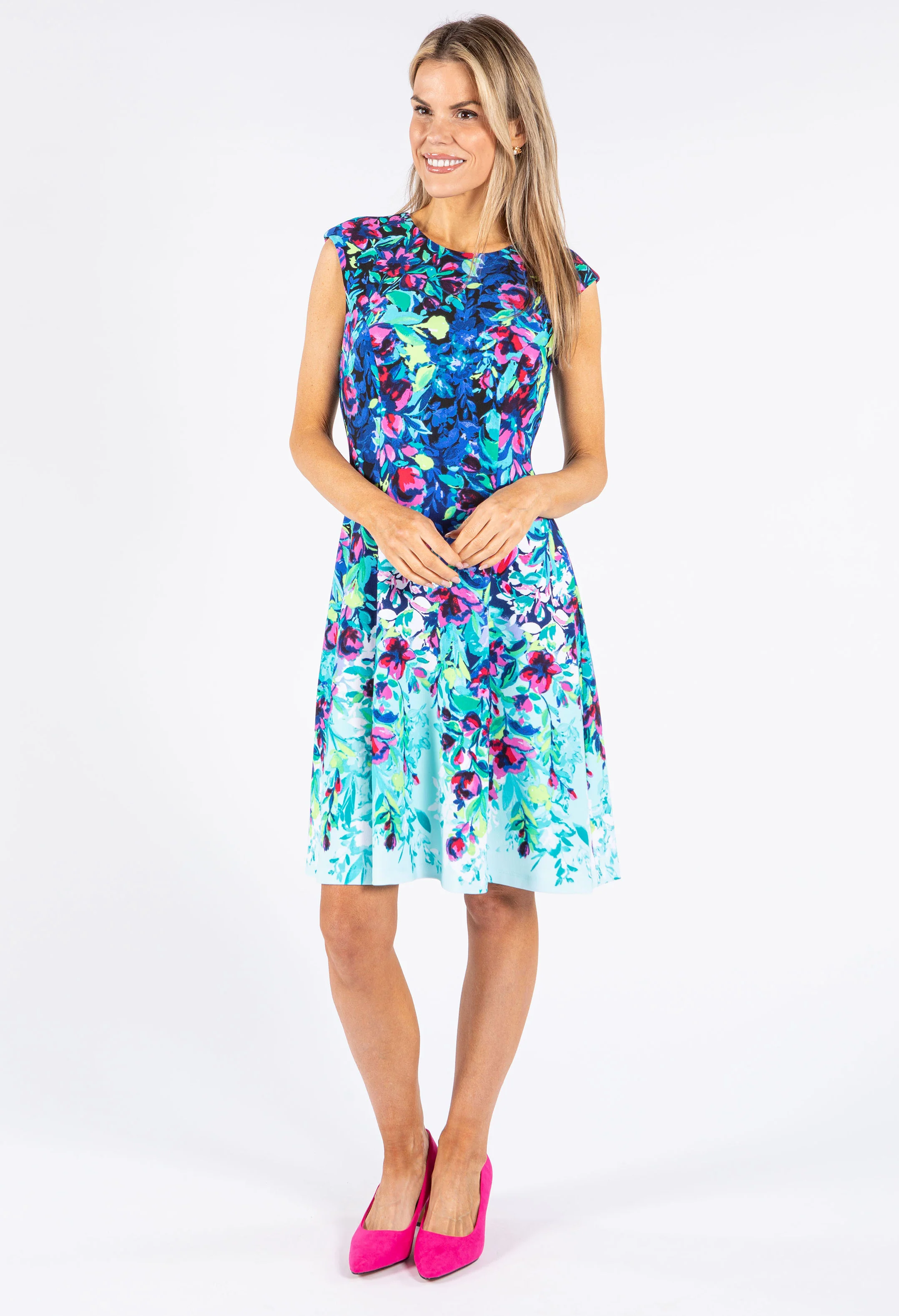 Two Tone Floral Dress