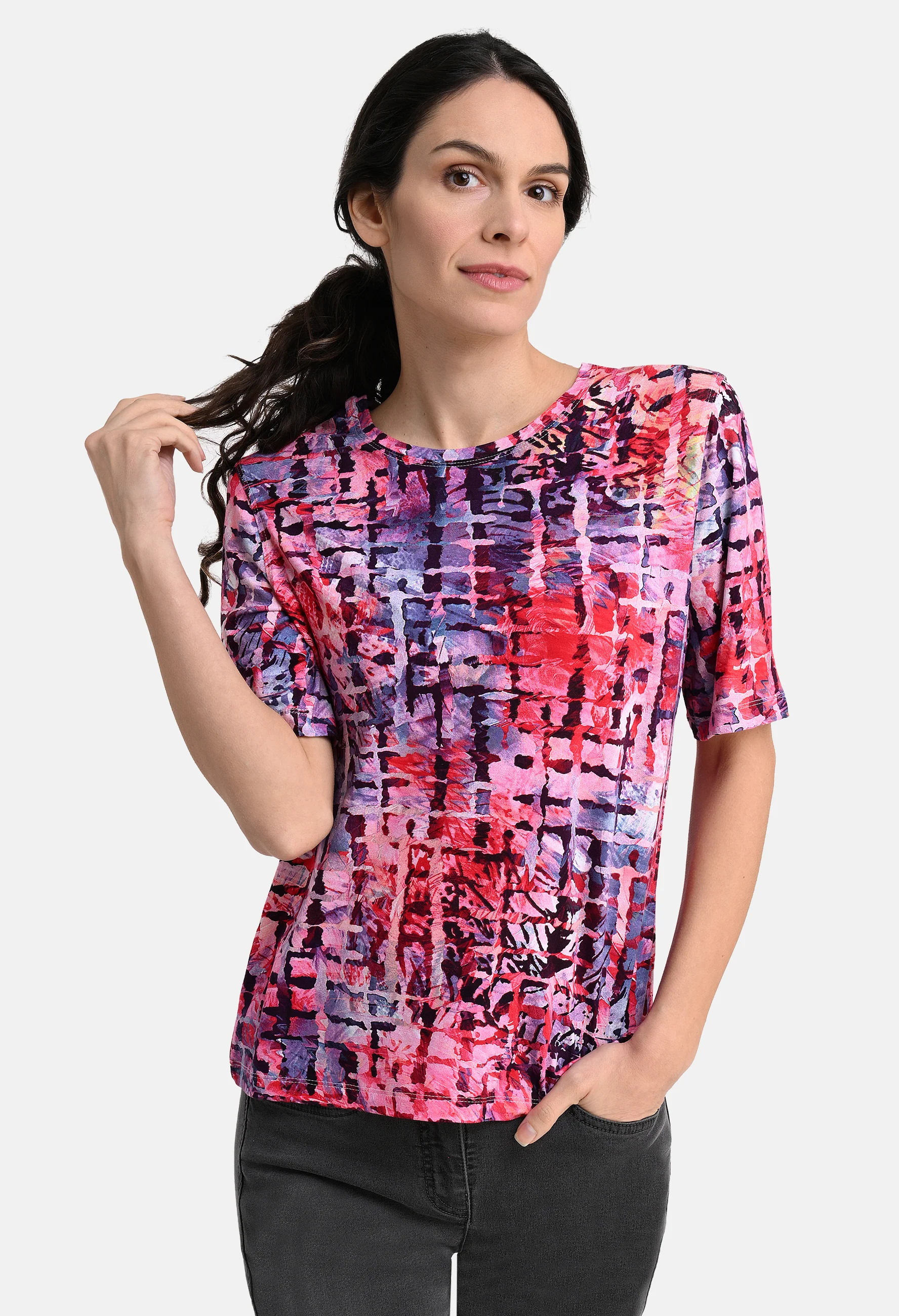 Shirt with Square Graphic Print