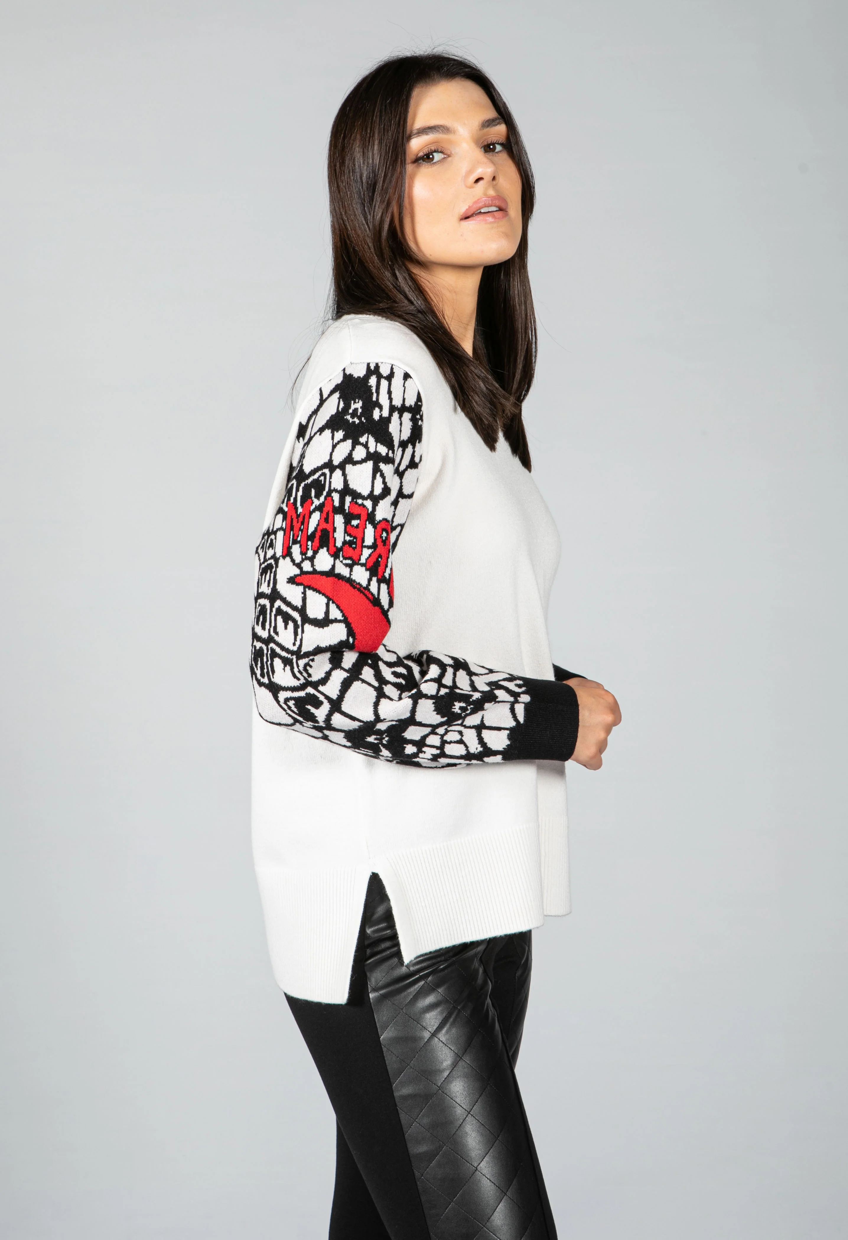 Long Sleeve Knit with Graphic Sleeves