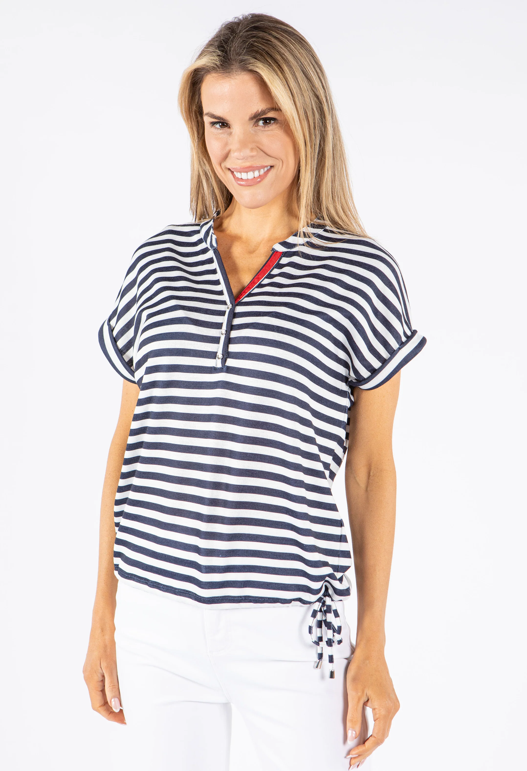 Stripped V-Neck Top