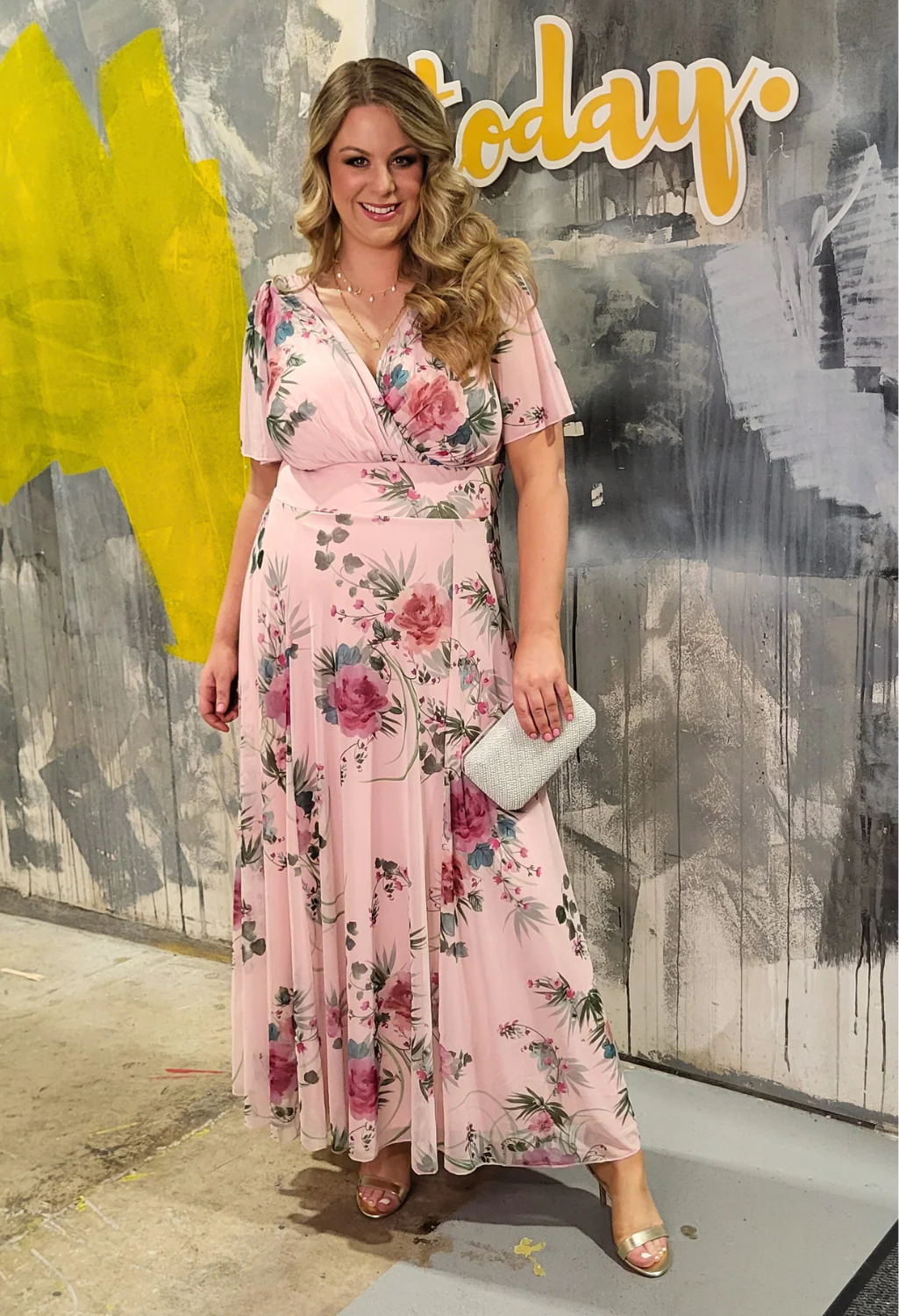 Isabelle Curve+ Angel Sleeve Maxi Dress