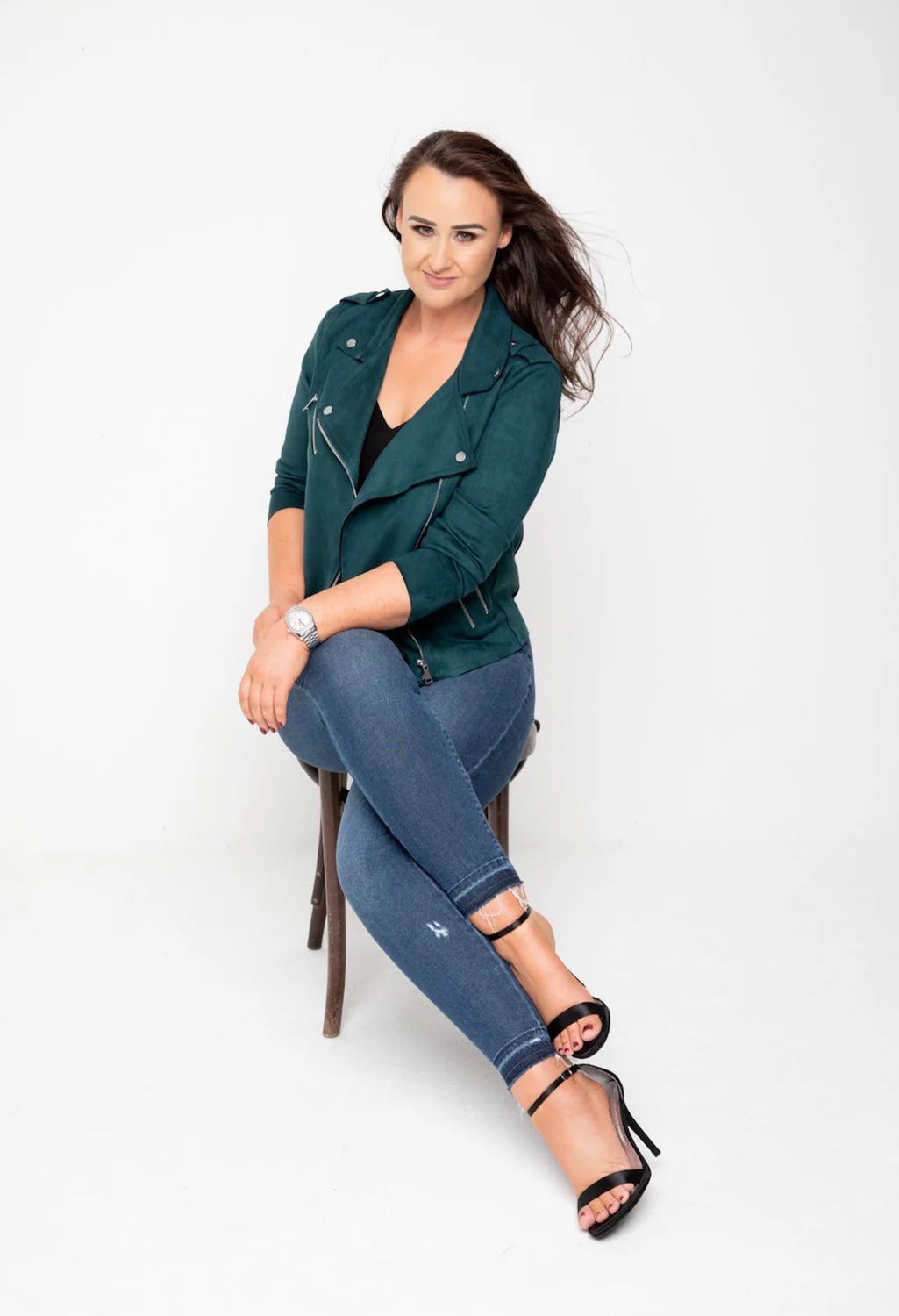 BIKER Jacket in Forest Green