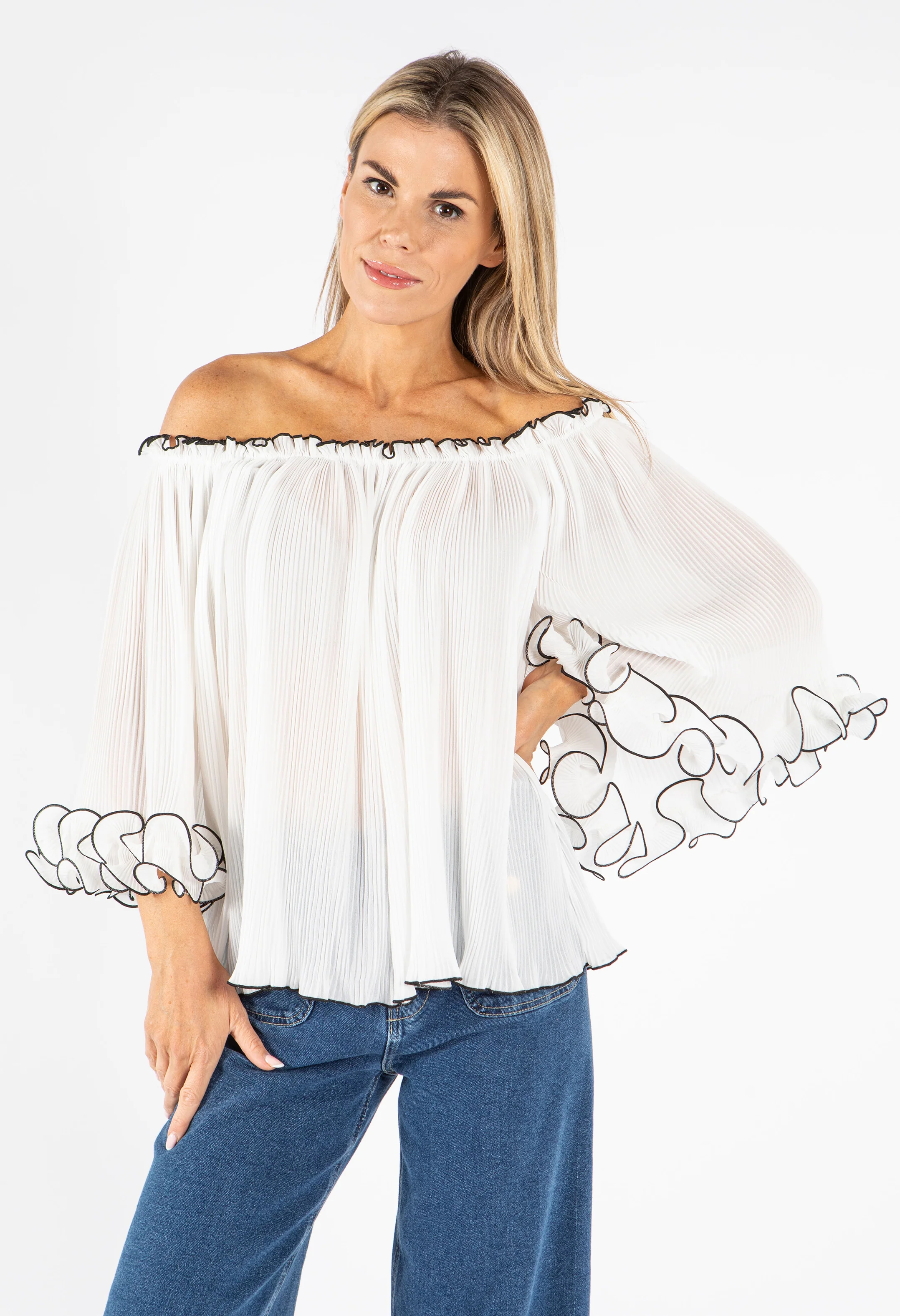Ruffle Pleated Blouse