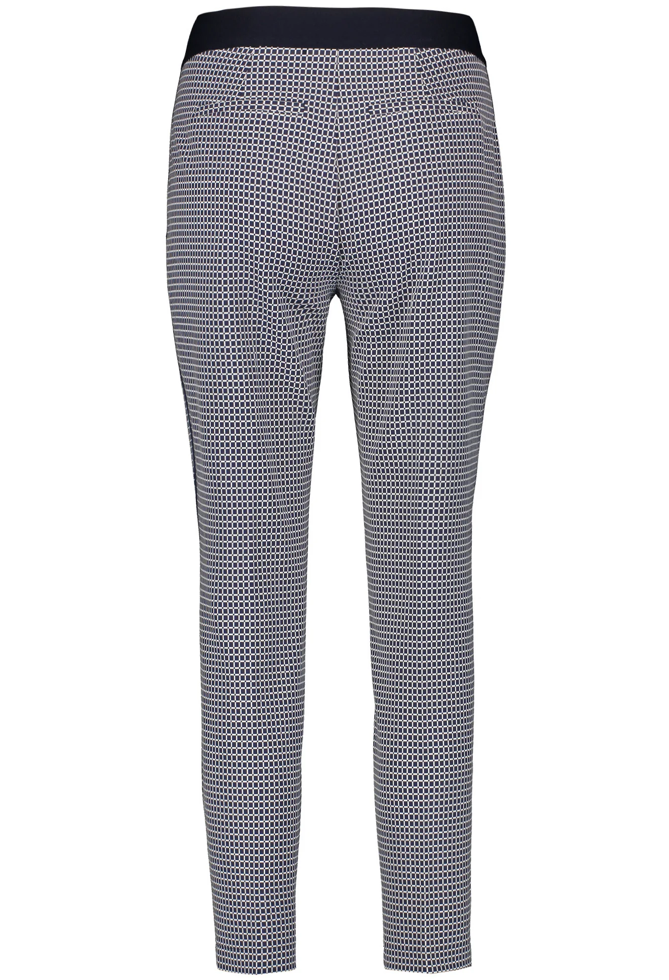 Trousers with a mini check pattern