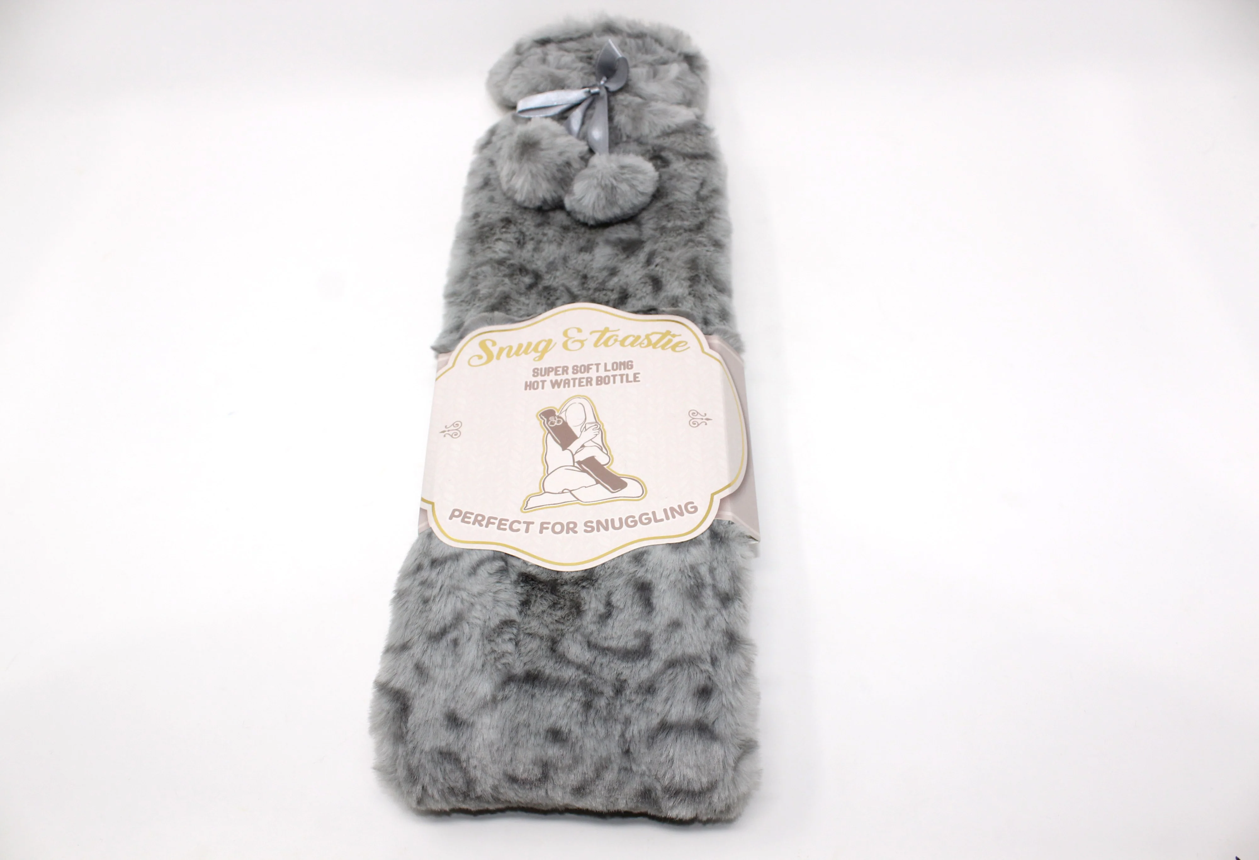 Super Soft Long Hot Water Bottle in Grey