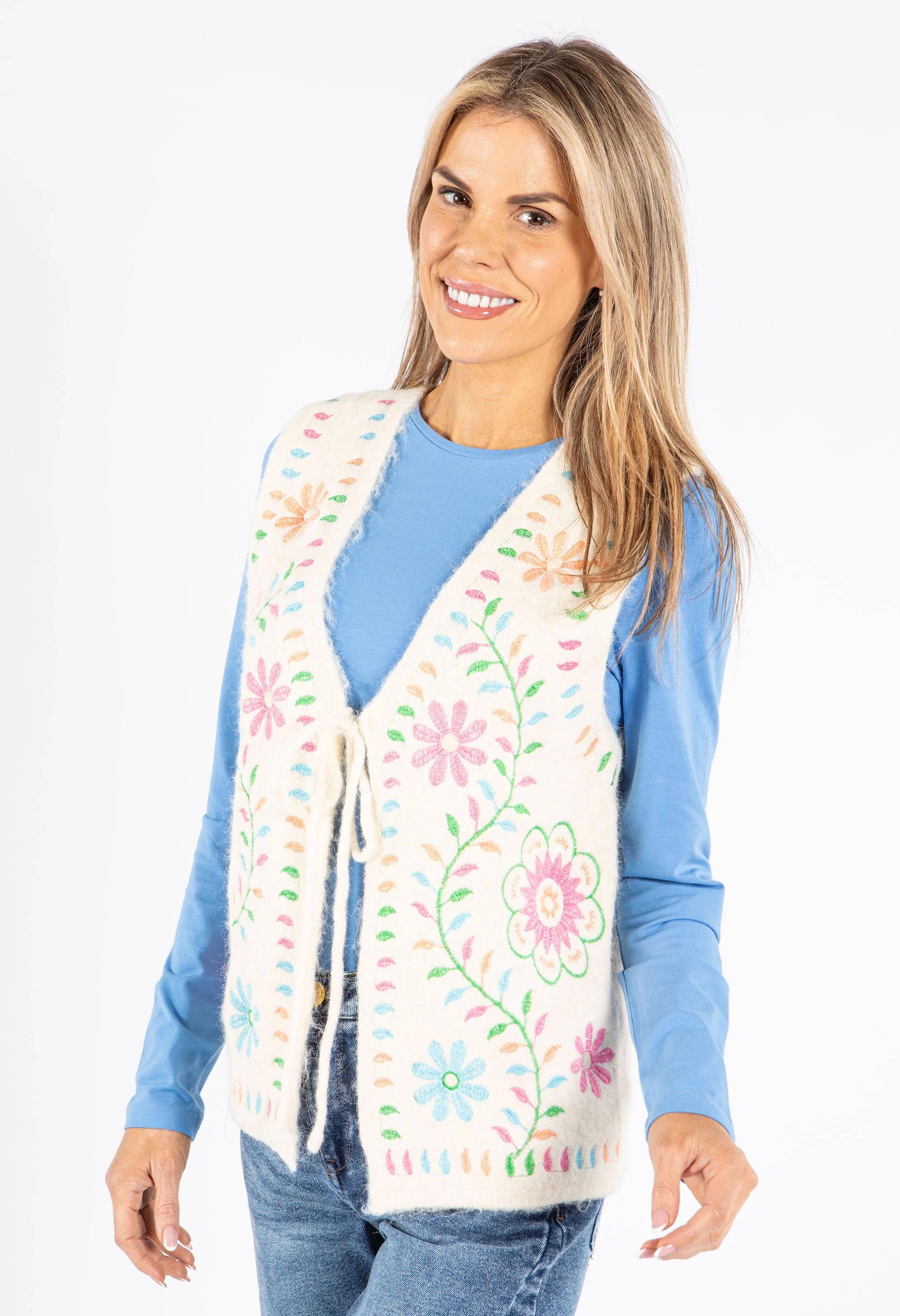 Soft Touch Floral Vest Pullover