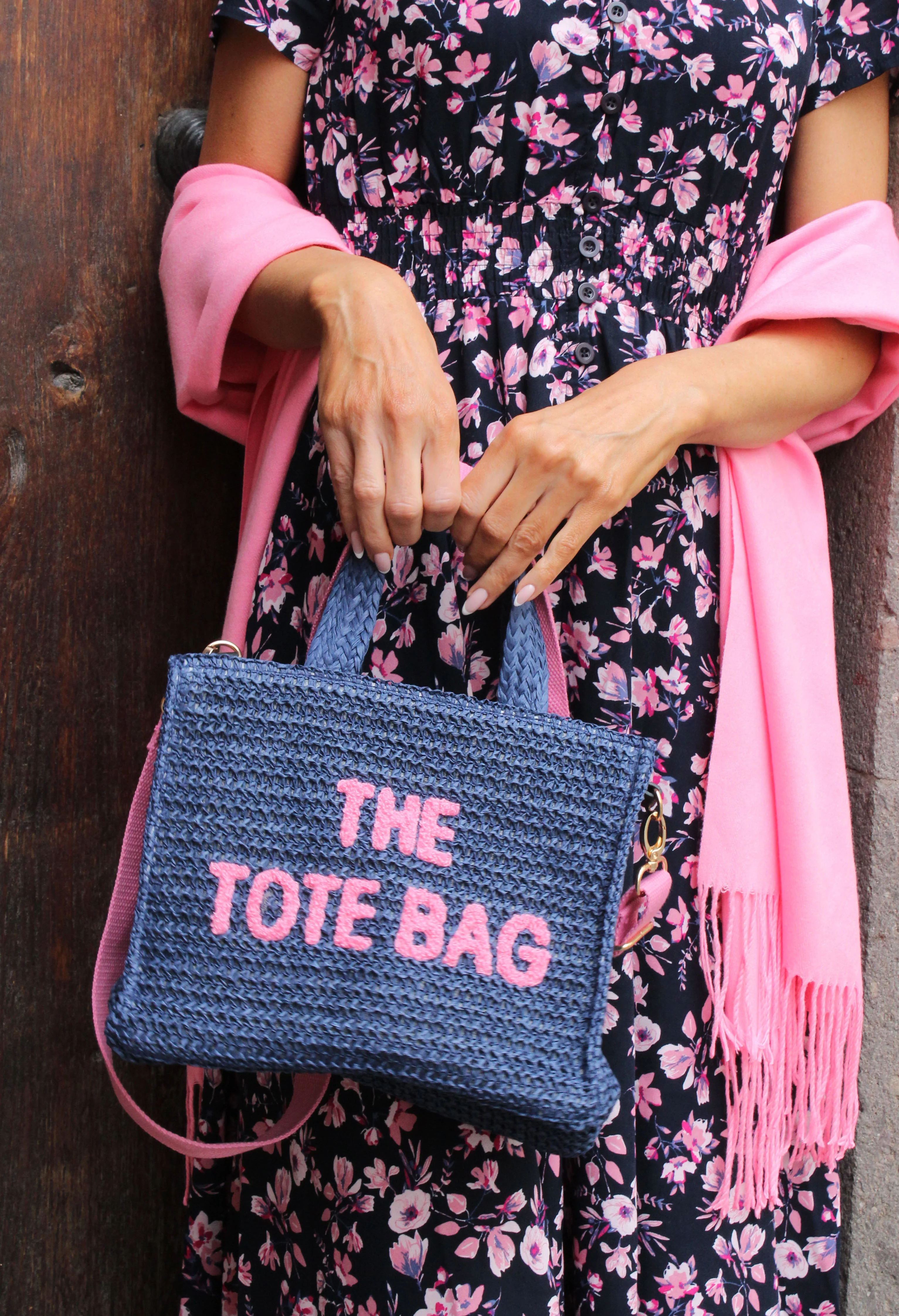 Contrast Crossbody Tote Bag