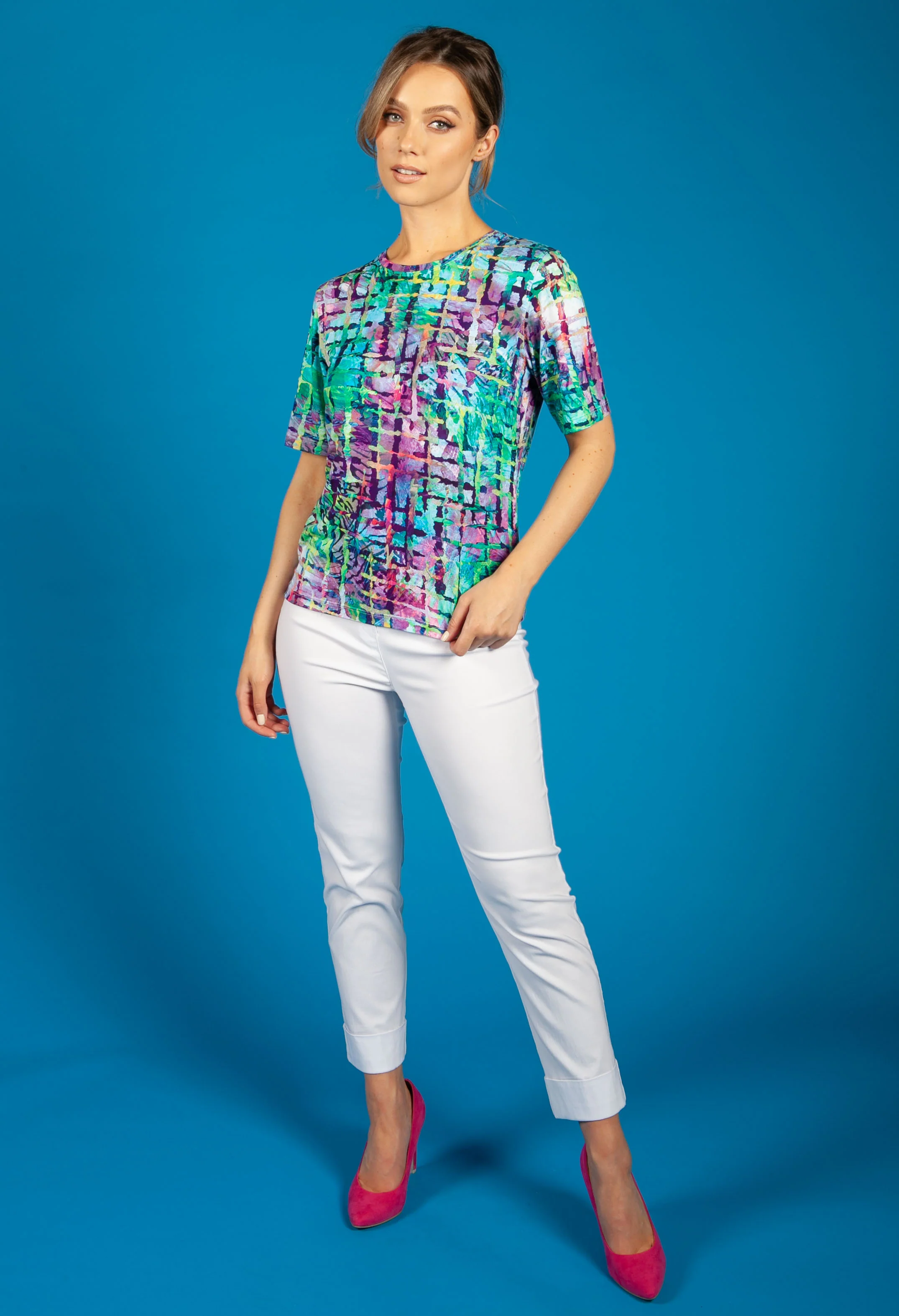 Mauve Abstract Print Top