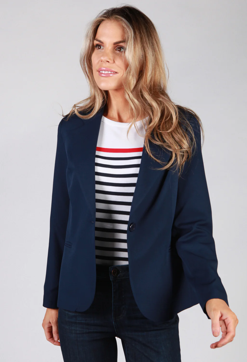 Navy Button Blazer