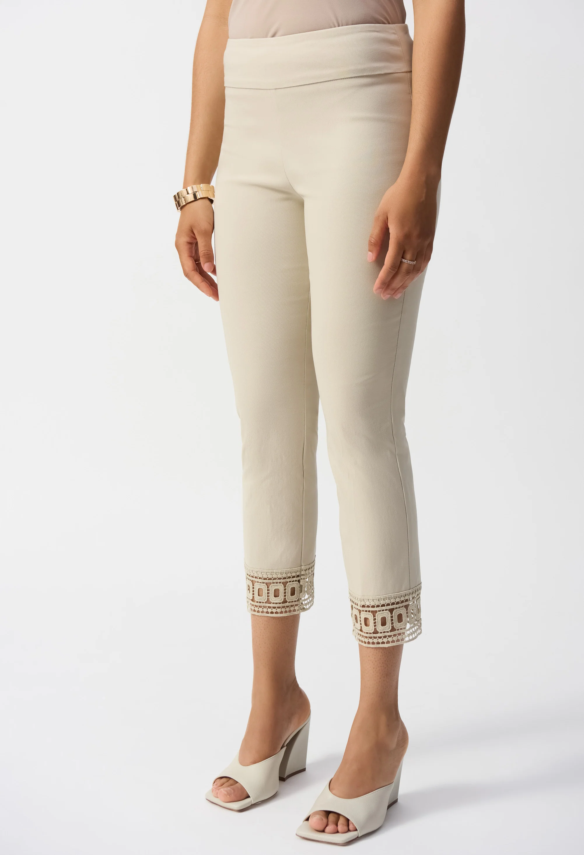 High-waisted Embroidered Trousers
