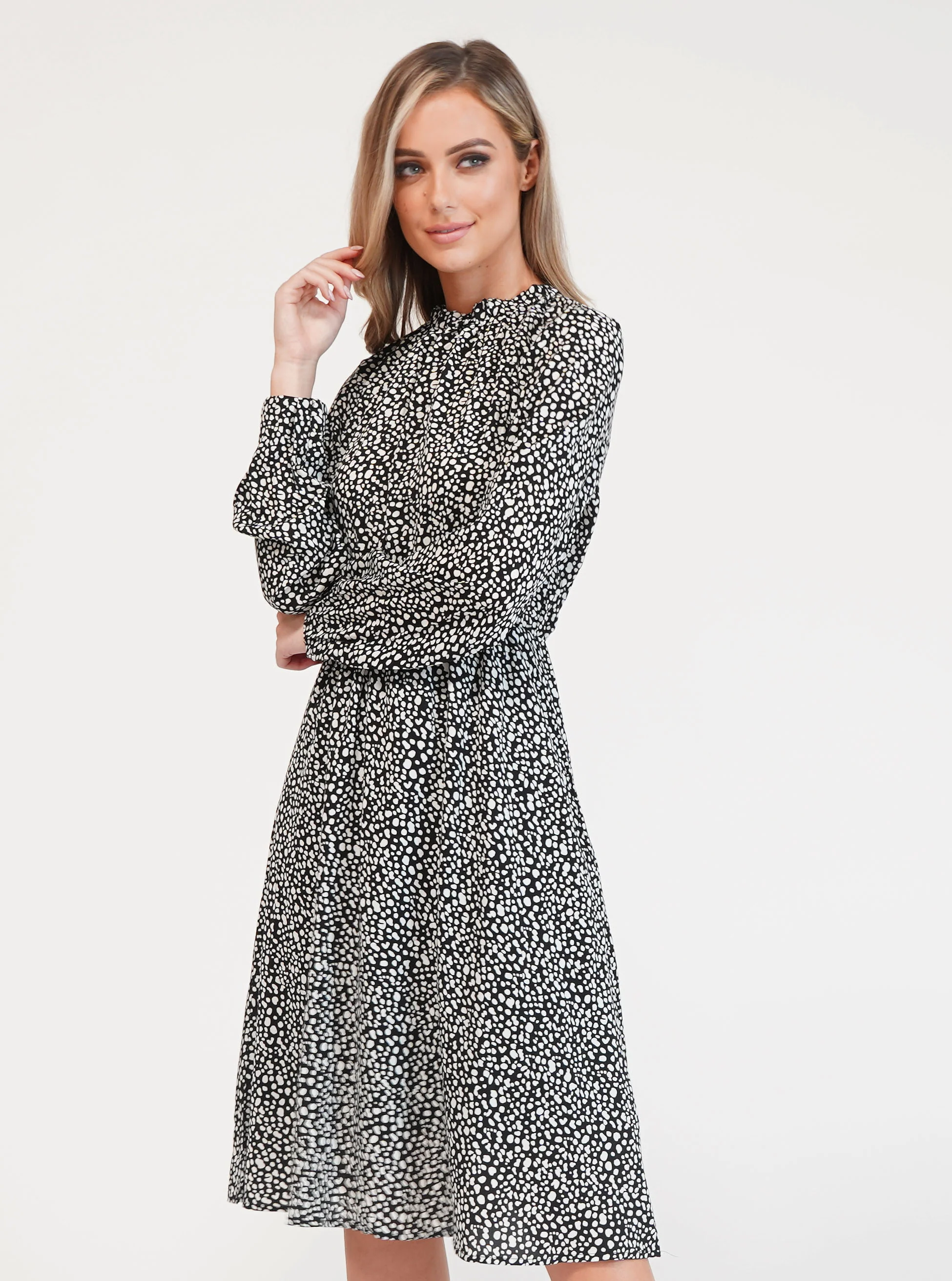Pamela Scott Printed Gathered Waist Dress-2