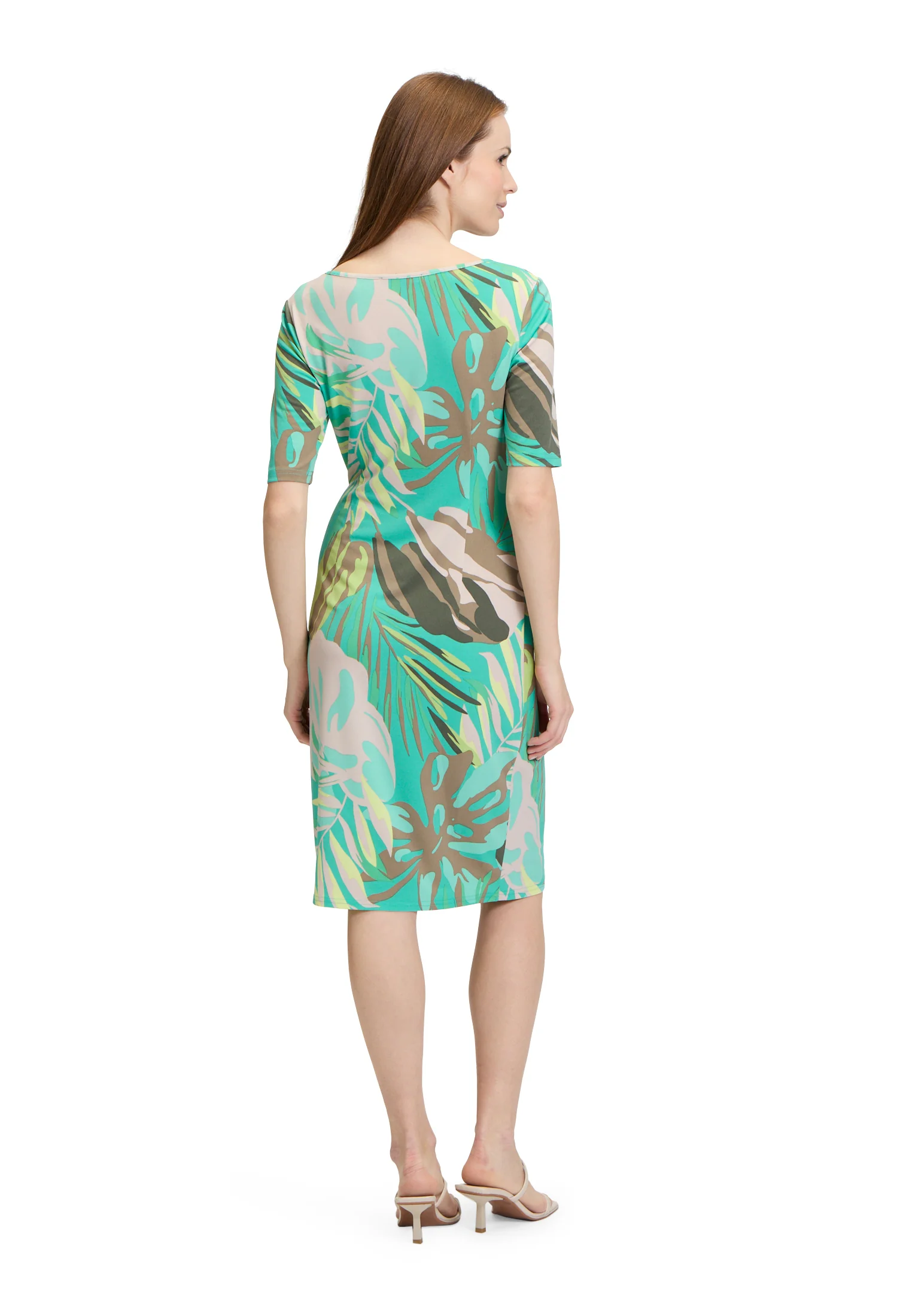 Tropical Print Jersey Dress