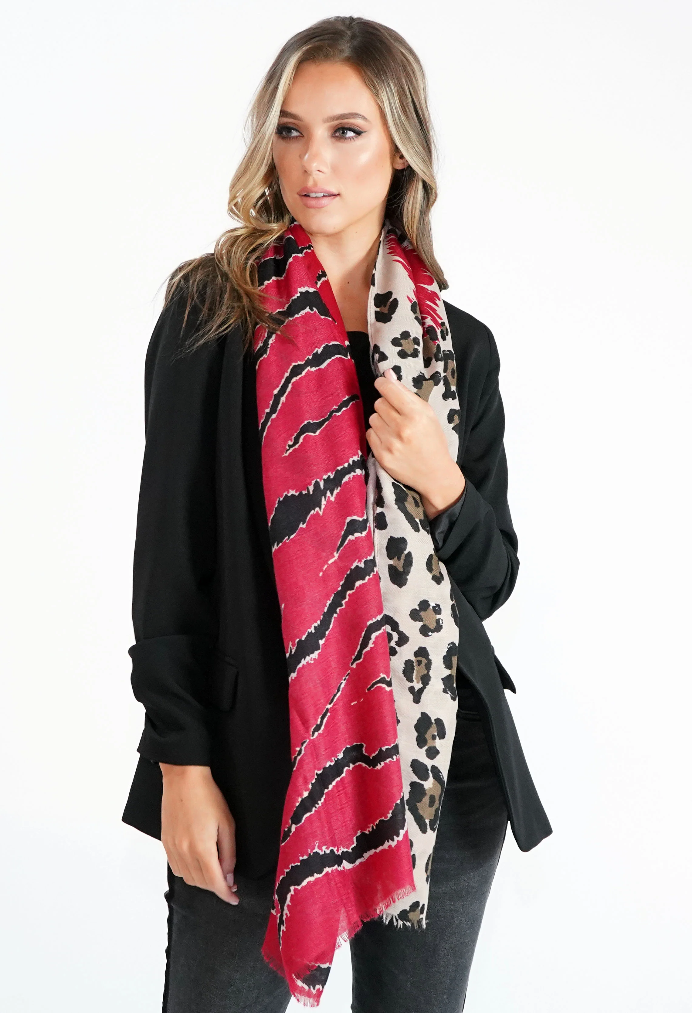 Mixed Animal Print Scarf-1