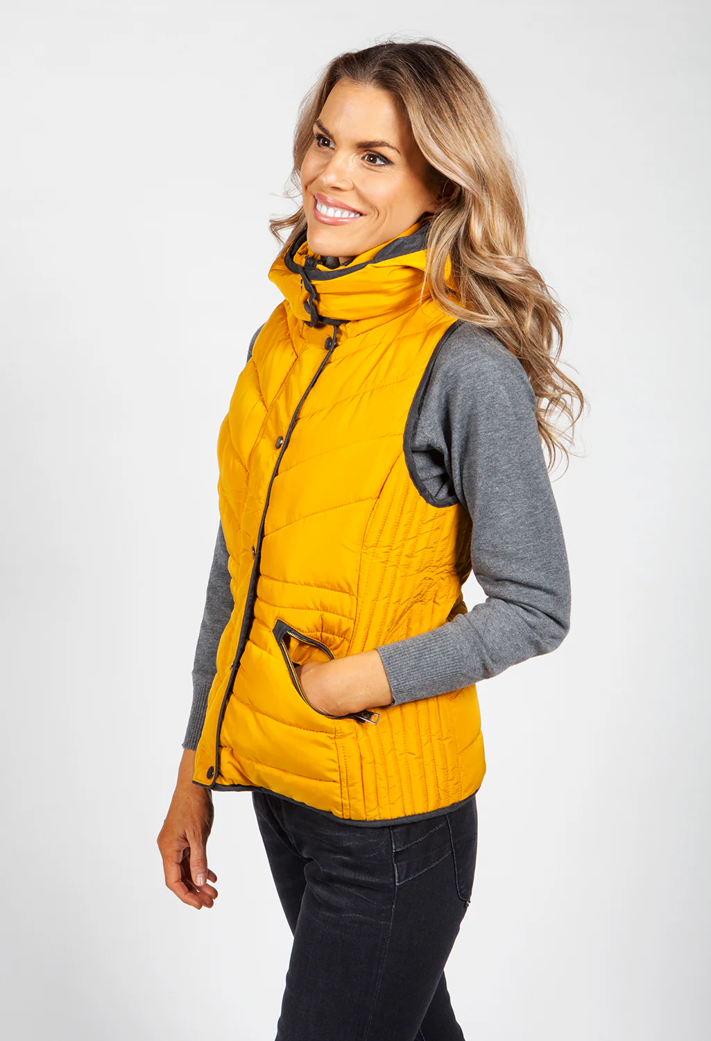 Deep Yellow Hooded Gilet