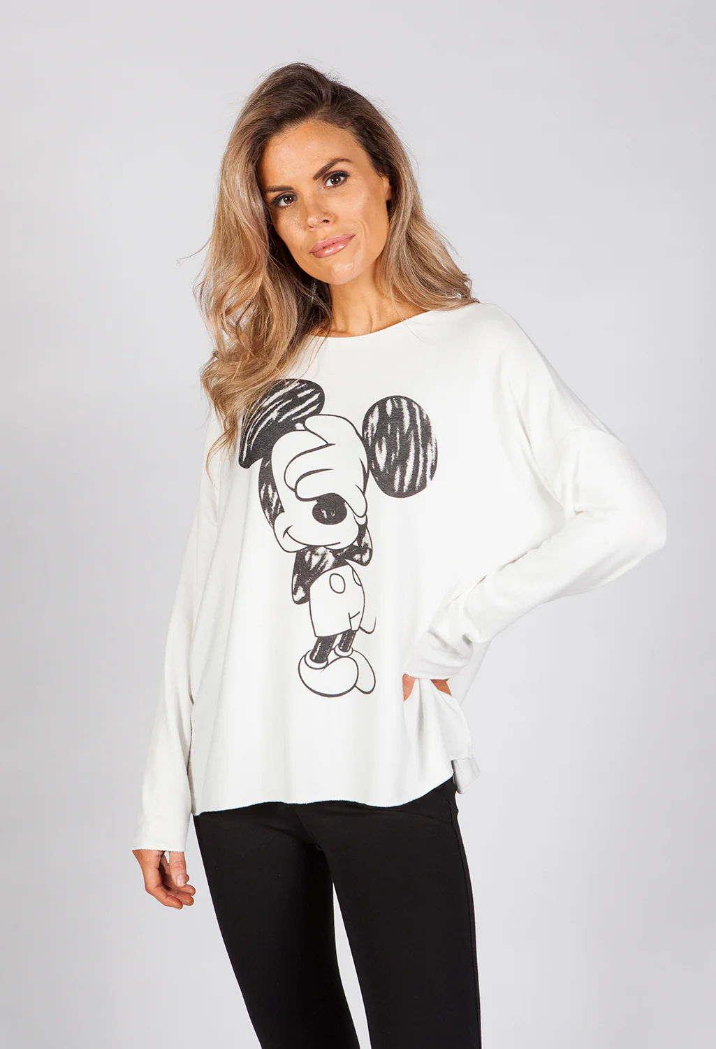 White Mickey Mouse Top