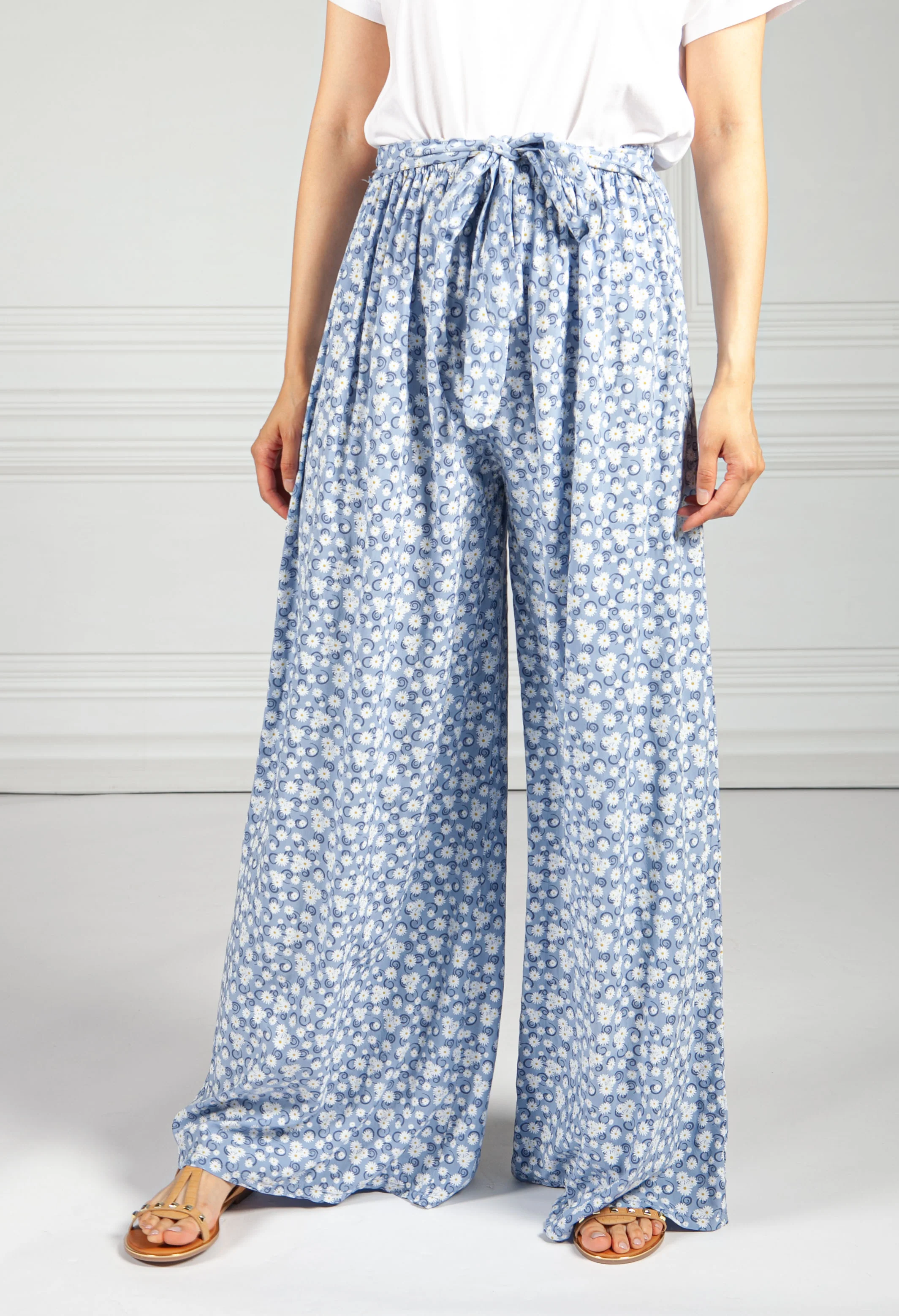 Daisy Chain Palazzo Pants in Blue