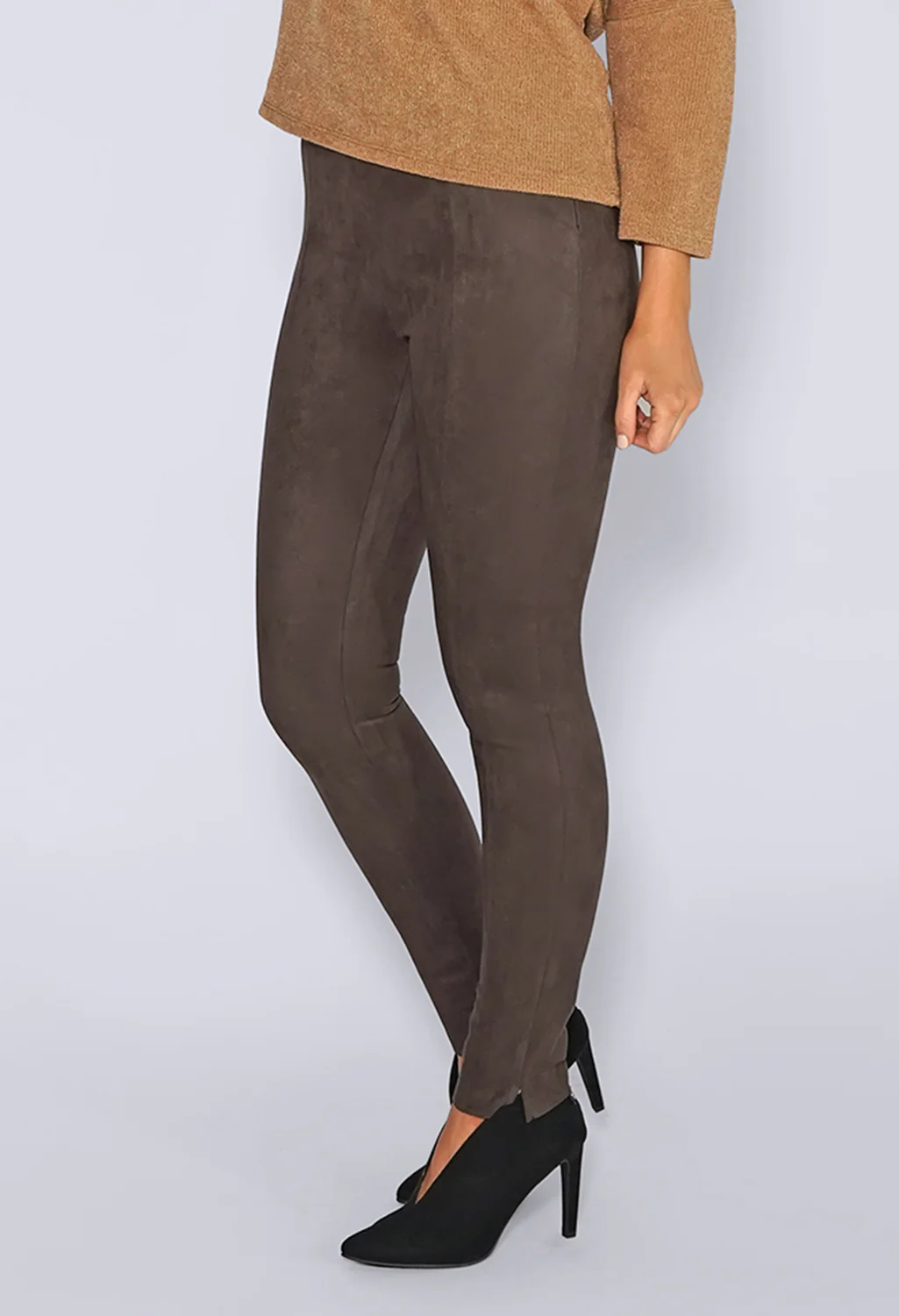 Zapara Brown Suede Leggings
