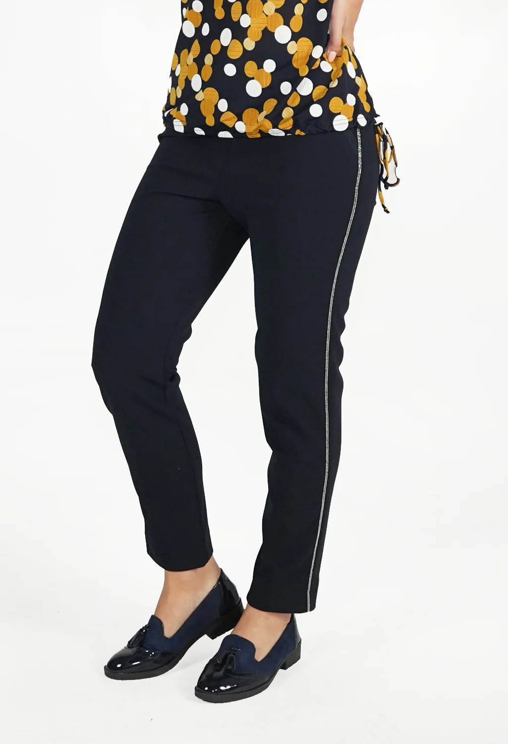 Marine Blue Trousers With Side Leg Detail
