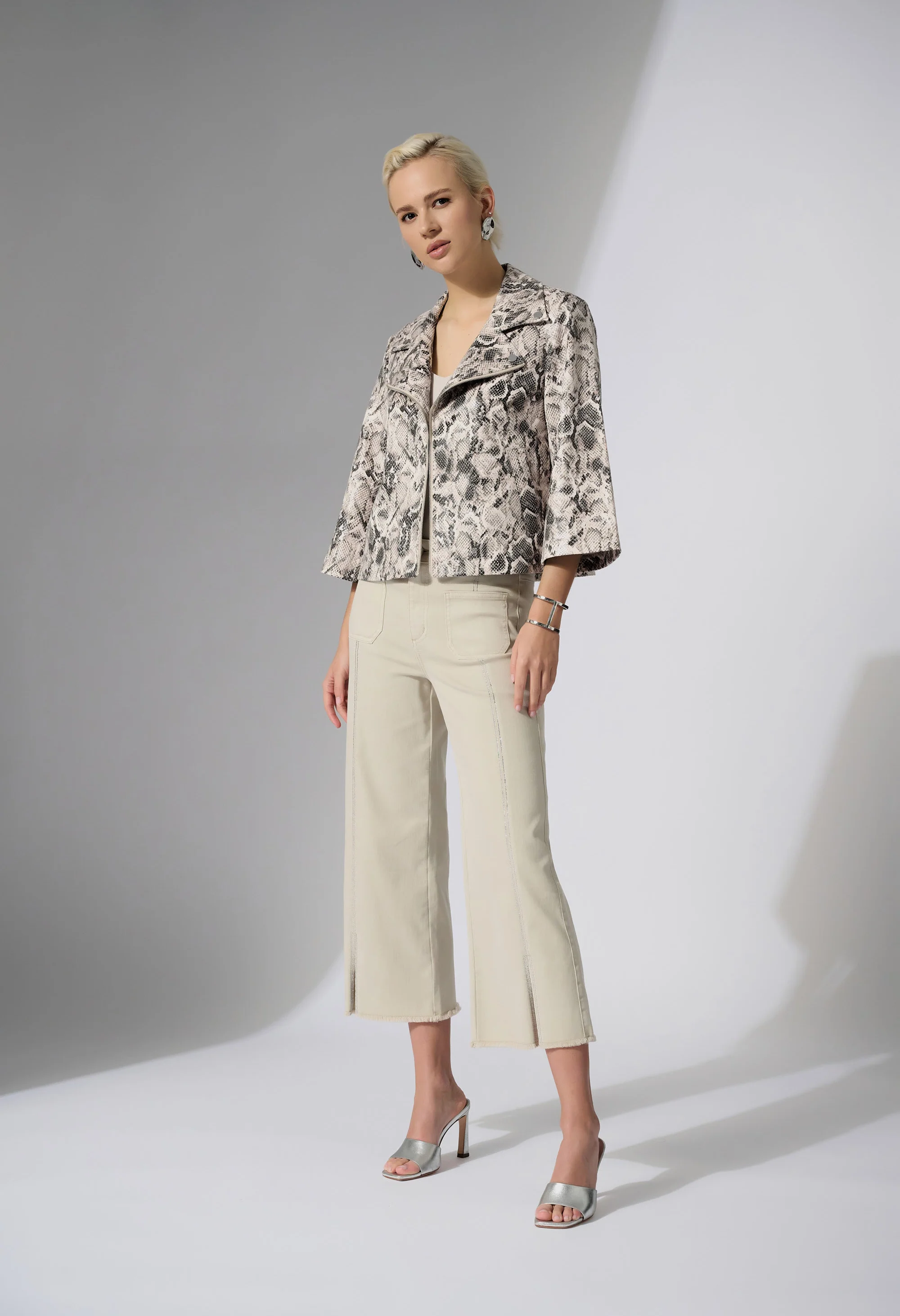 Snakeskin Zipper Biker Jacket