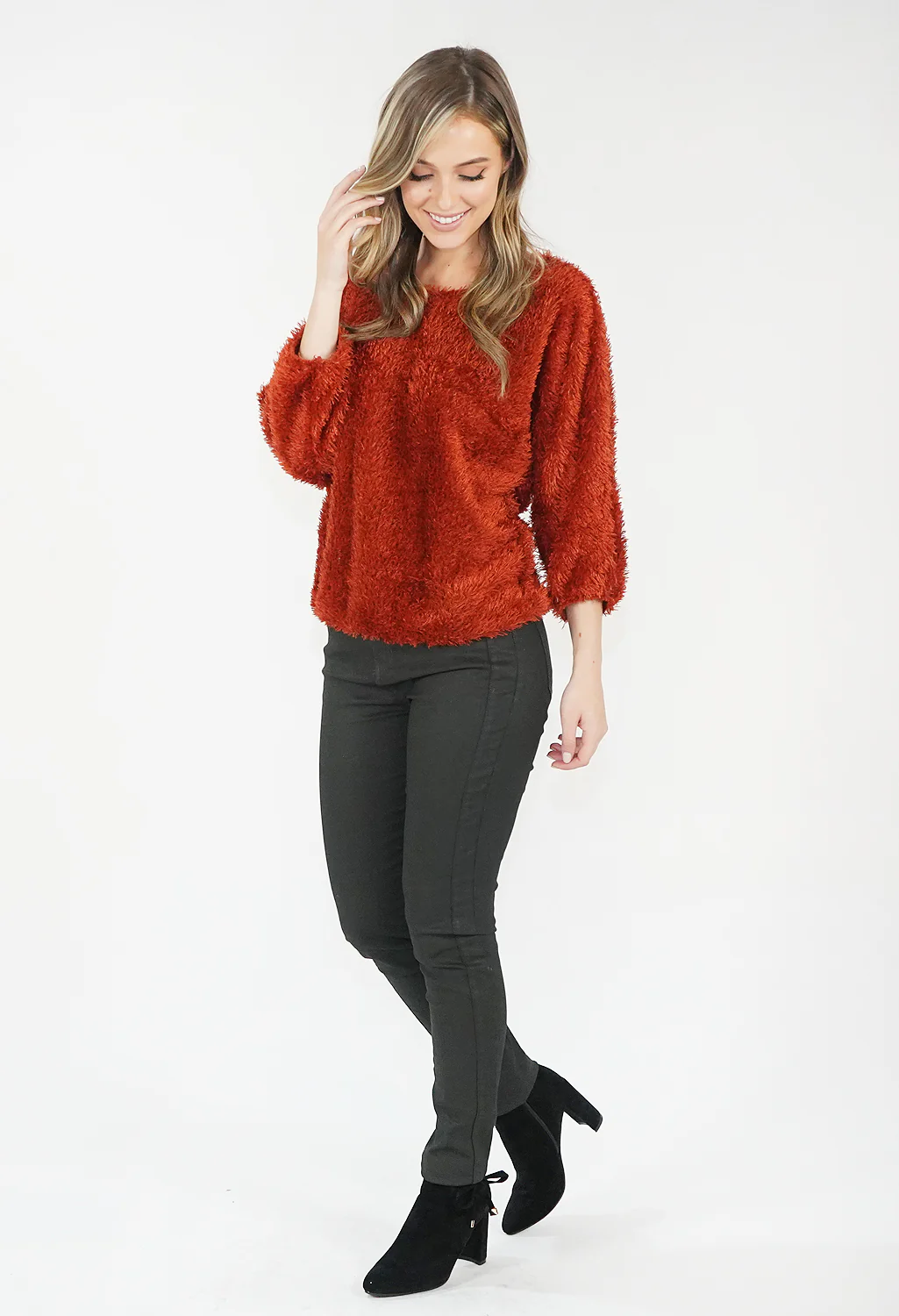 Burnt Orange Fluffy Top