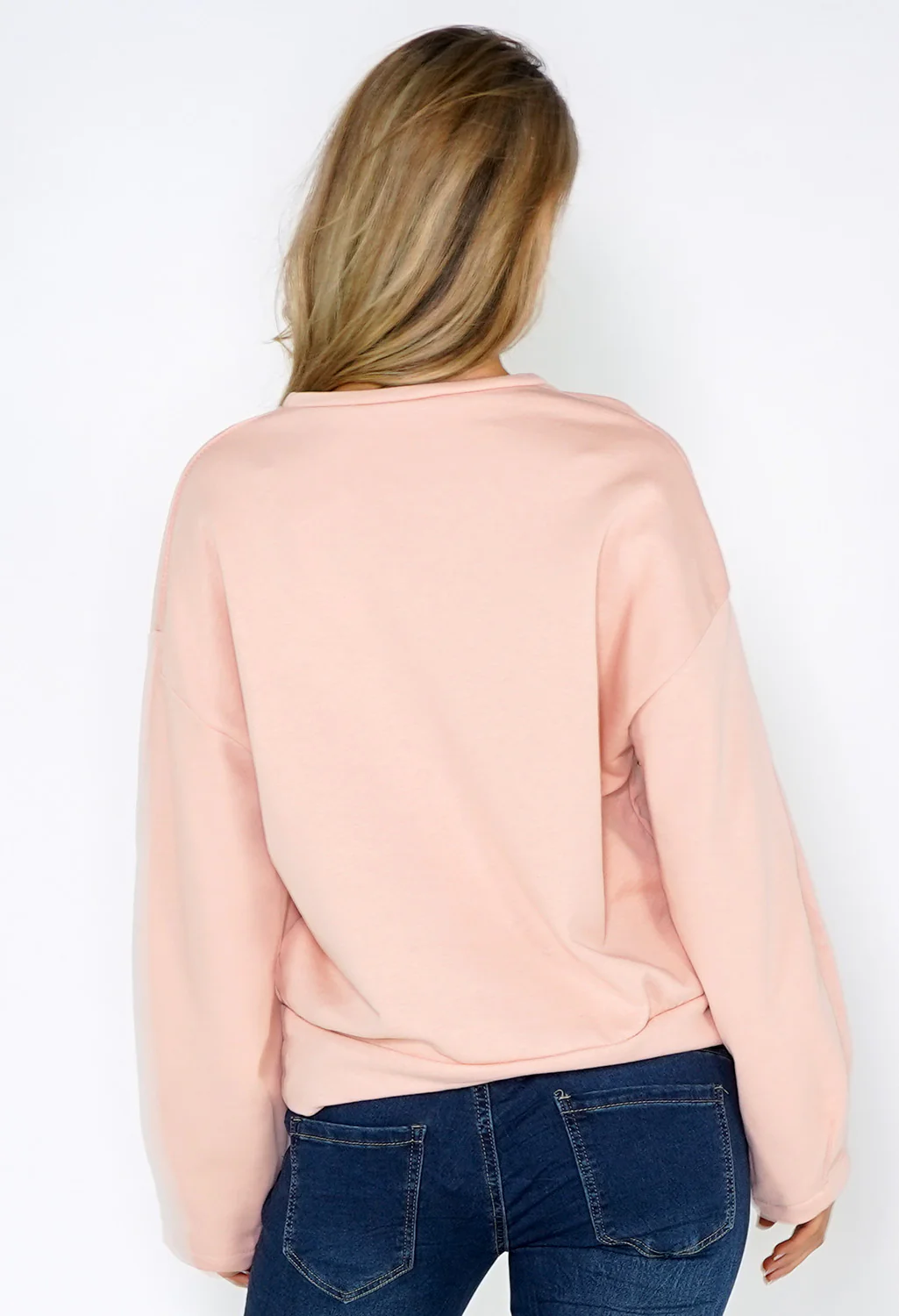 Peach Diamante Studded Jumper