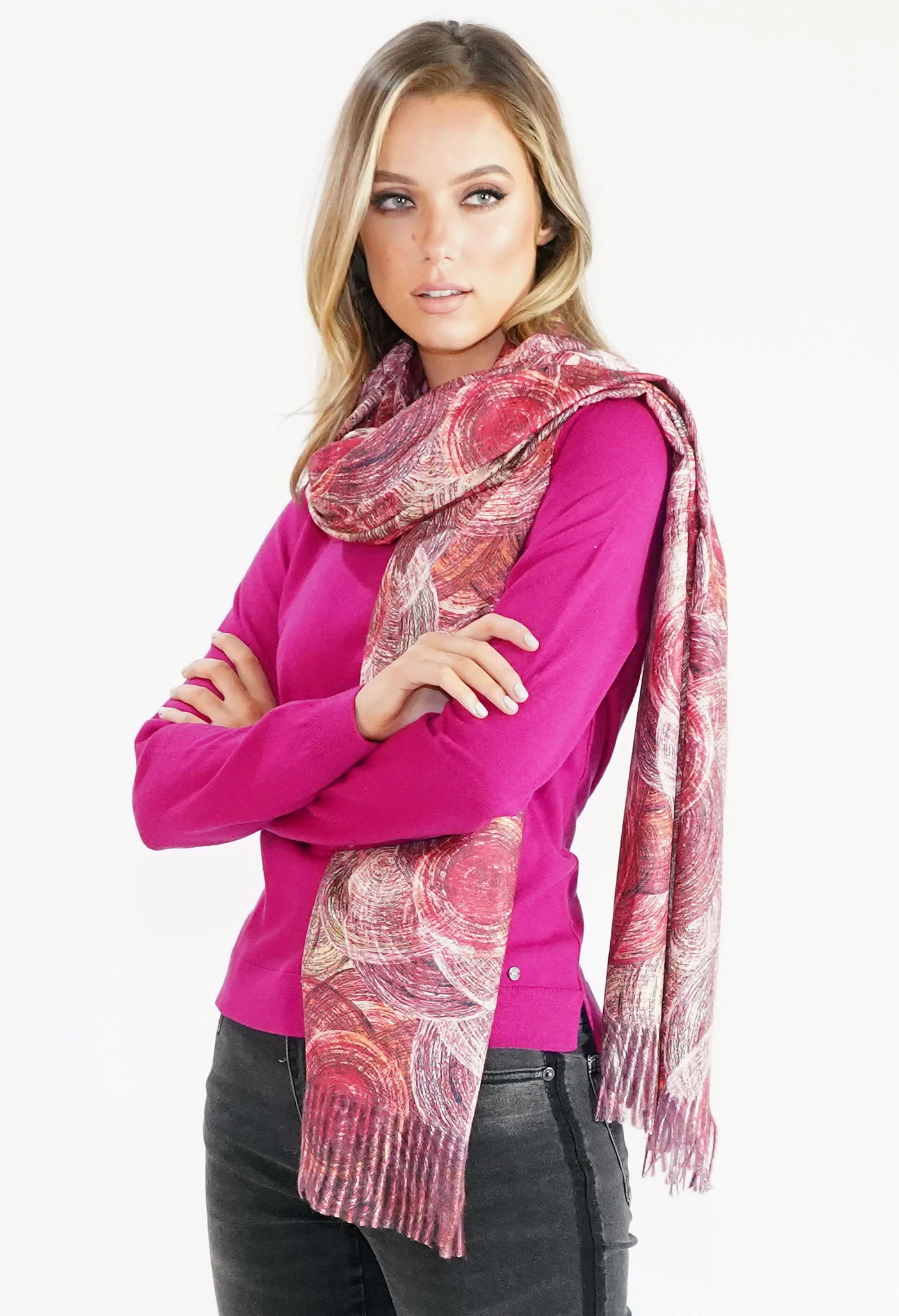 Circle Print Scarf-1