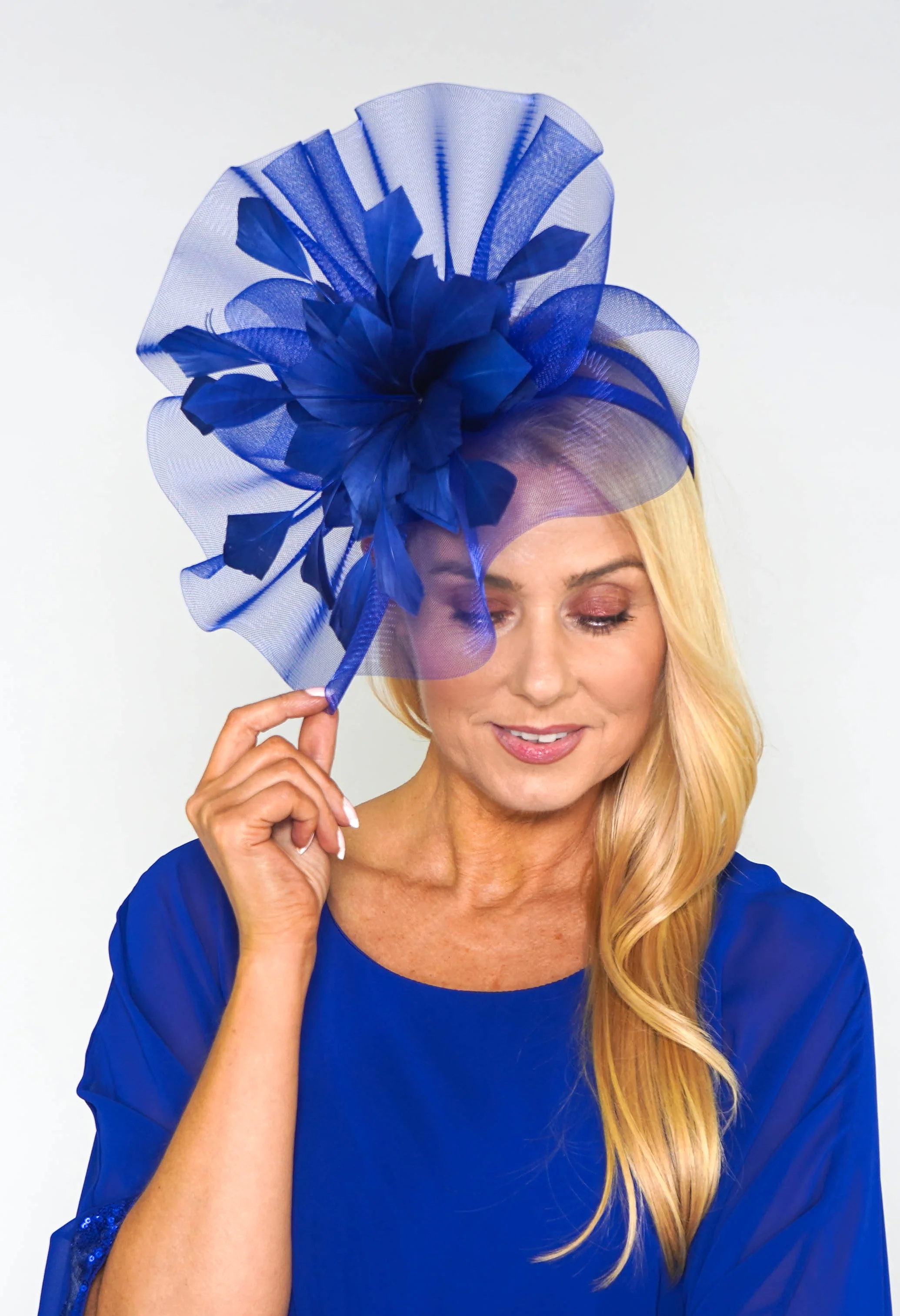 Royal Blue Flower Detail Fascinator