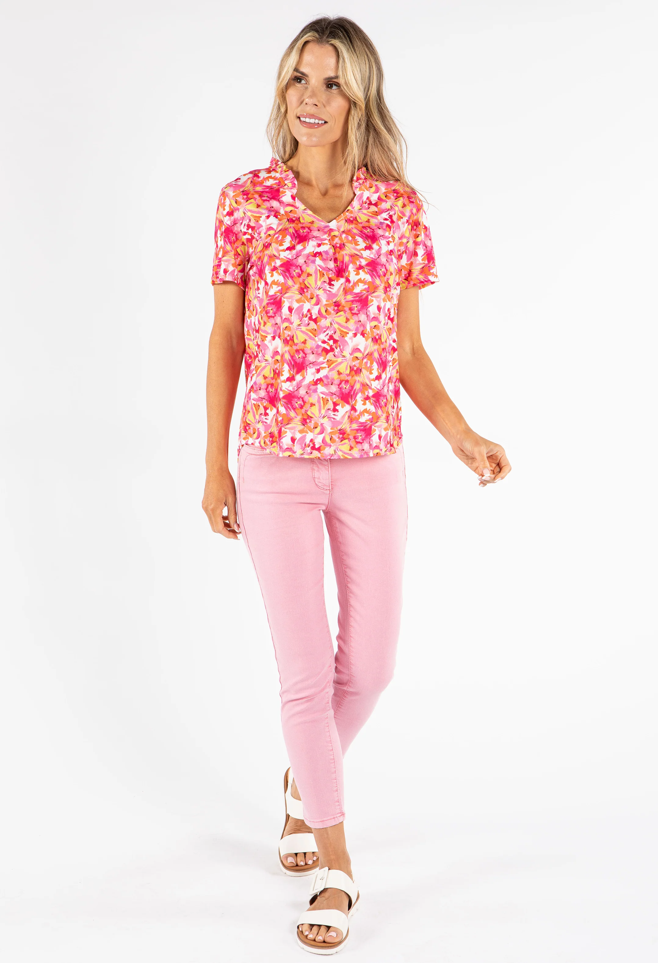 Floral Print V-Neck Top