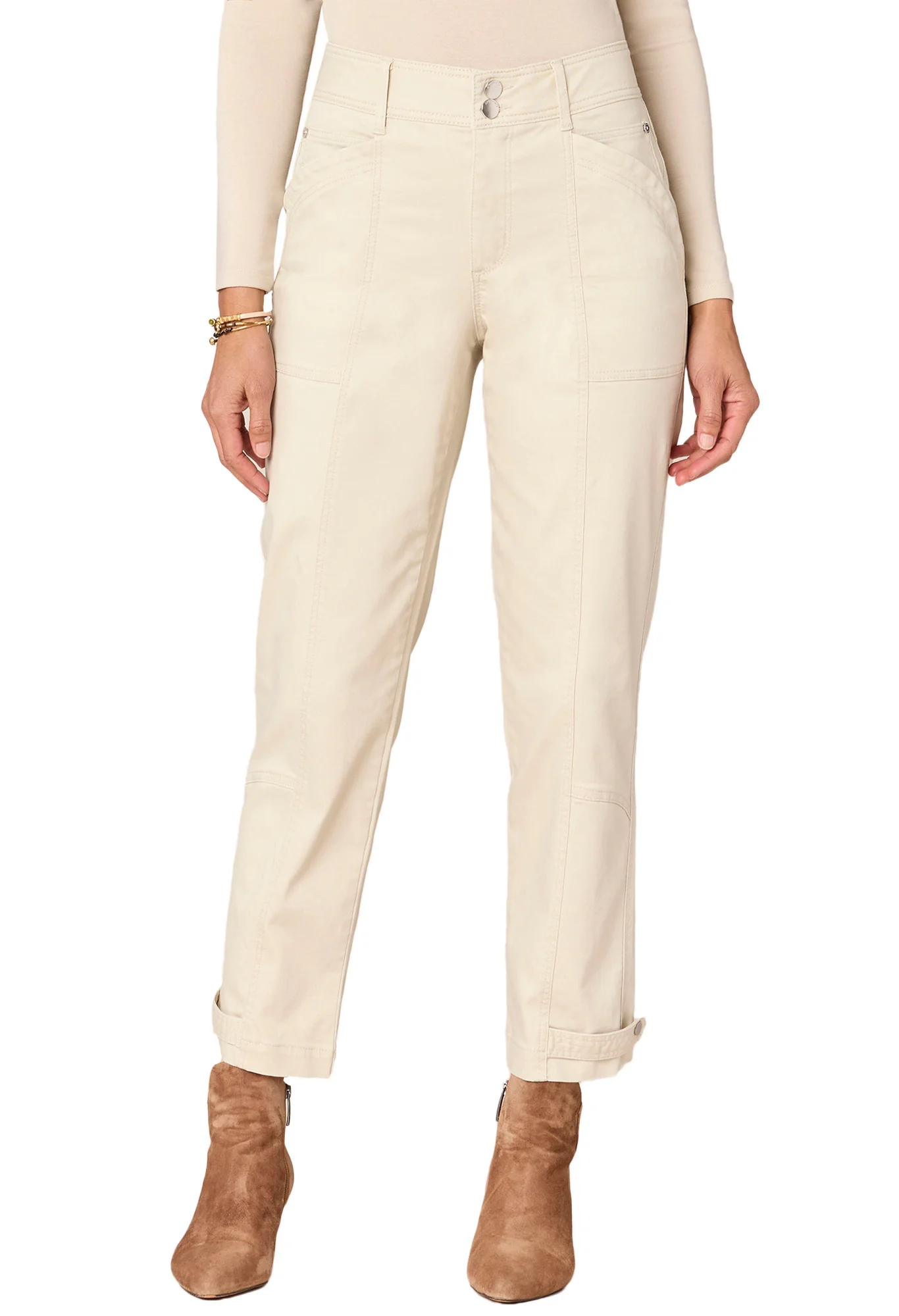Absolution High Rise Tapered Utility Pant with Snap Hem